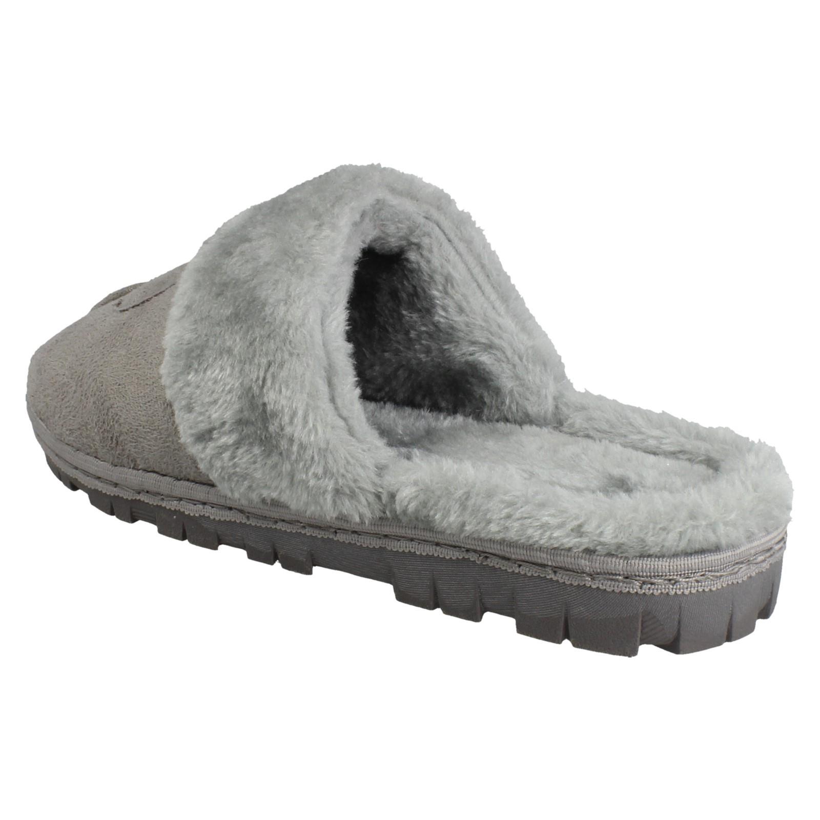 Mujer Spot On Mula Piel Sintética Forrado sin Cordones Ropa Cómoda Pantuflas - Imagen 22 de 46