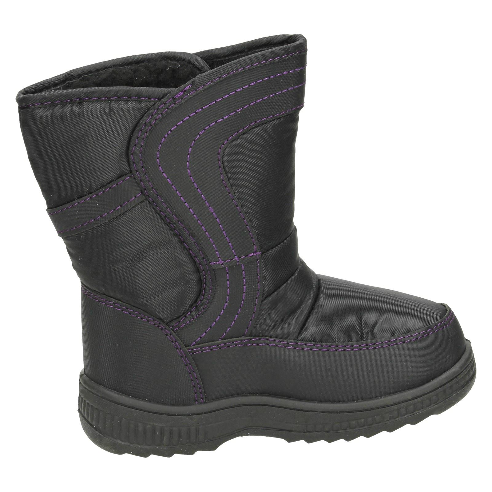 Girls Reflex Fleece Lined Snow Boots 'H4R072' - Picture 10 of 19