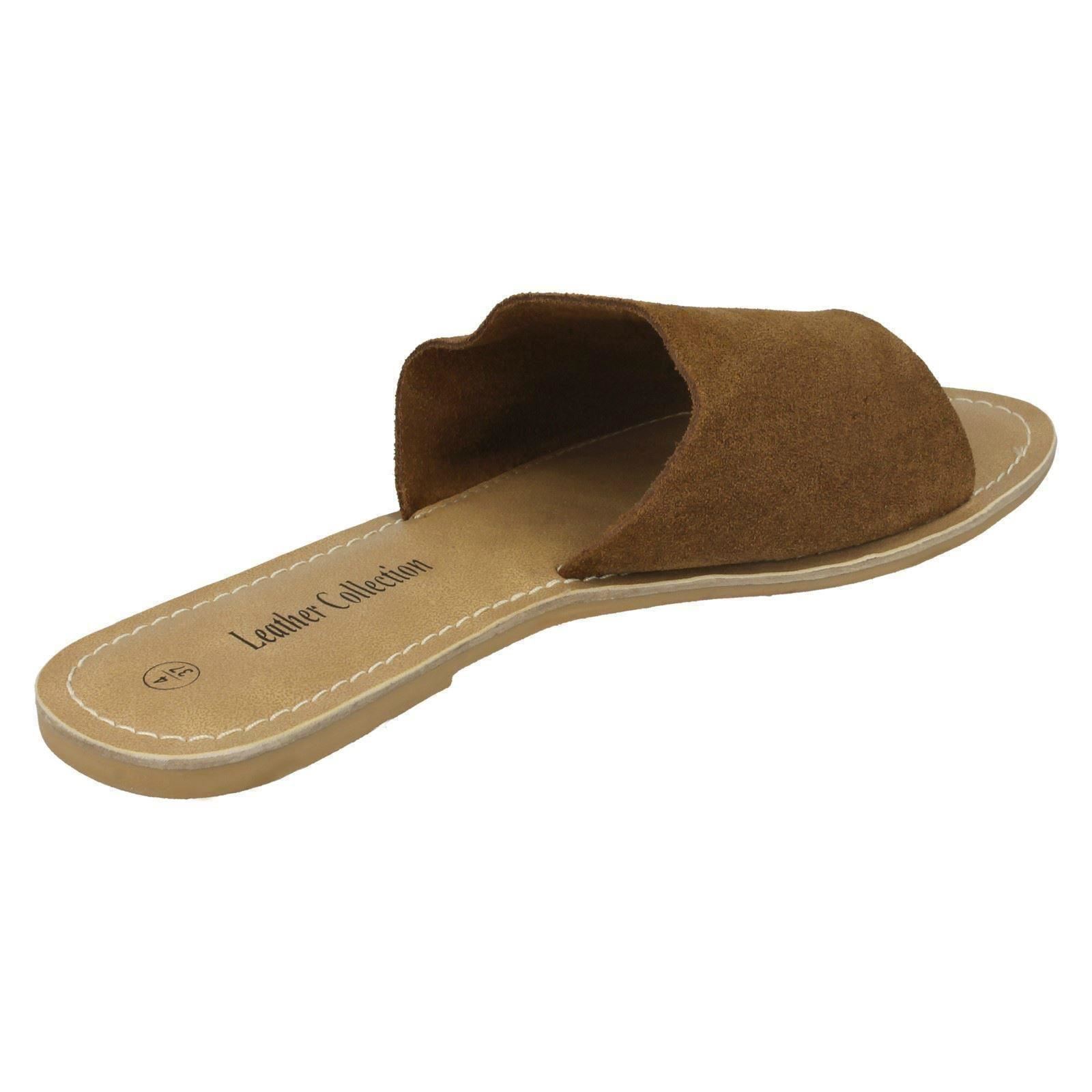 Ladies Leather Collection Suede Mule Sandals - Picture 15 of 55