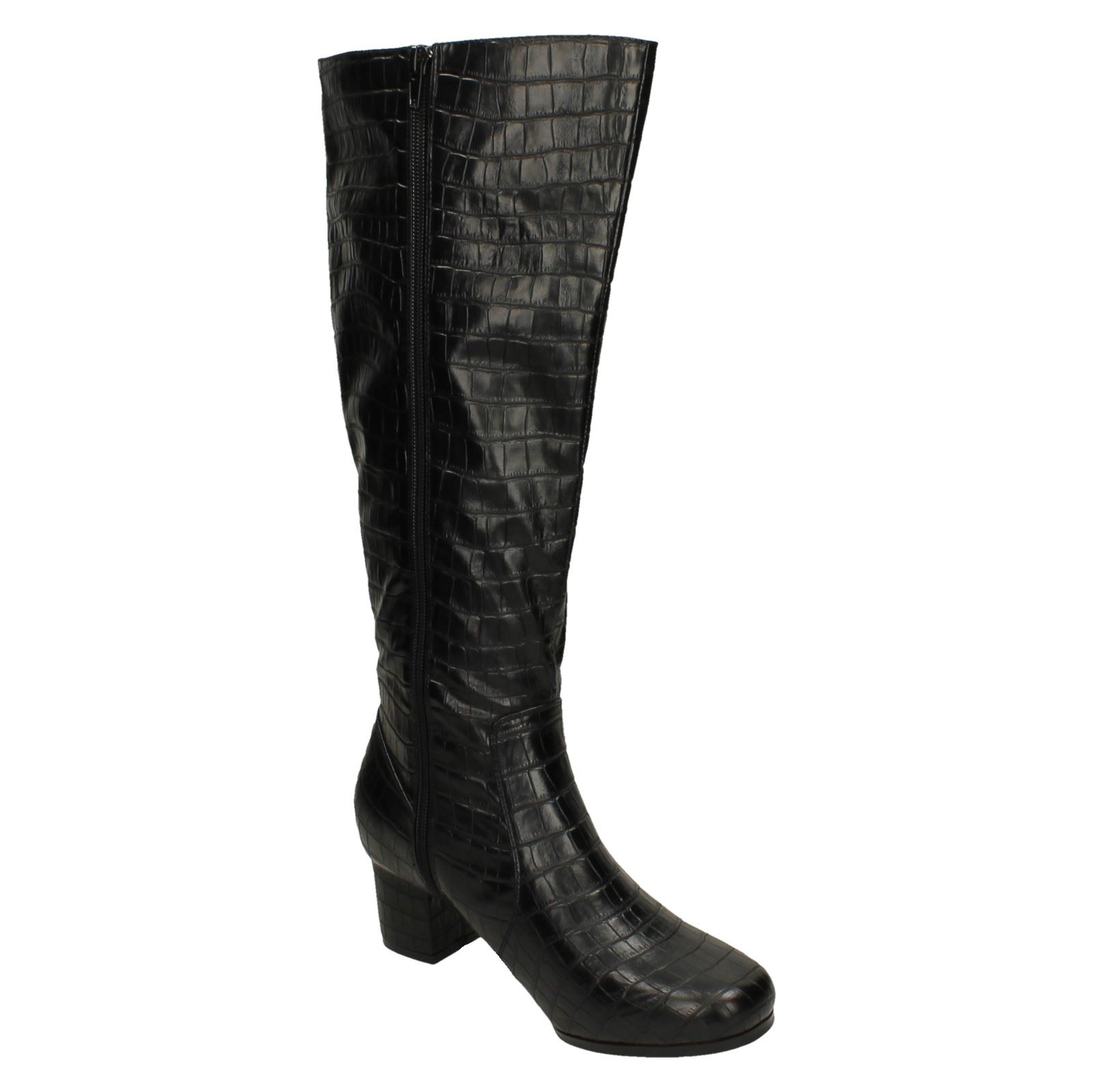 Ladies Spot On Extra Wide Fitting Knee High Boots - Picture 8 of 19