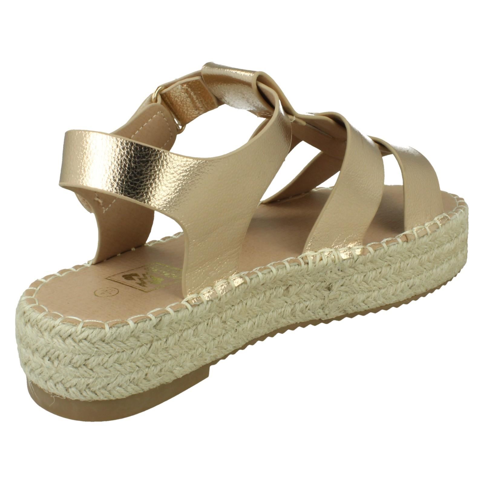 Ladies Down to Earth Gladiator Platform Espadrille with Ankle Strap *F1R2084* - Picture 15 of 28