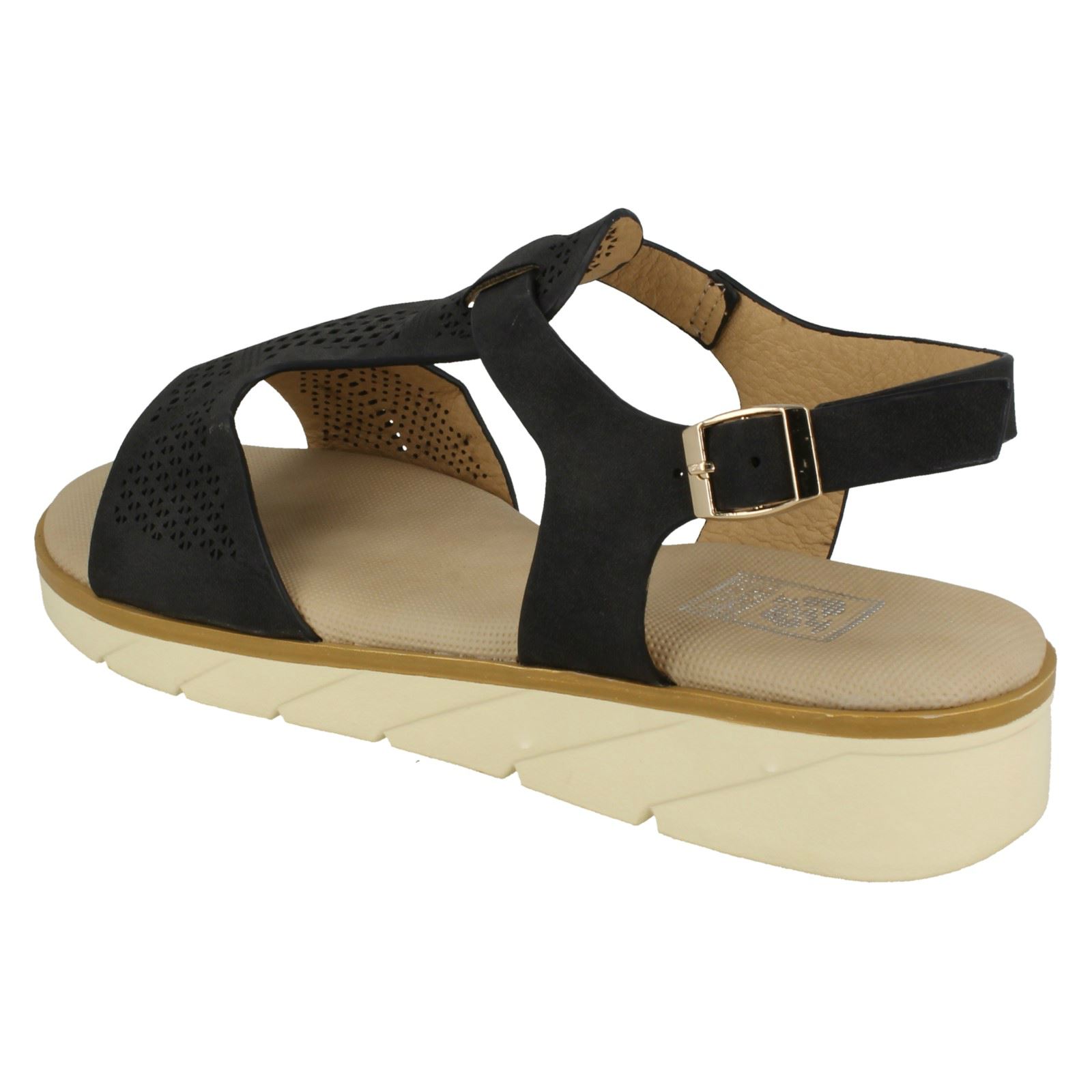 Ladies Down To Earth 'Low Wedge Sandals' - Picture 10 of 19
