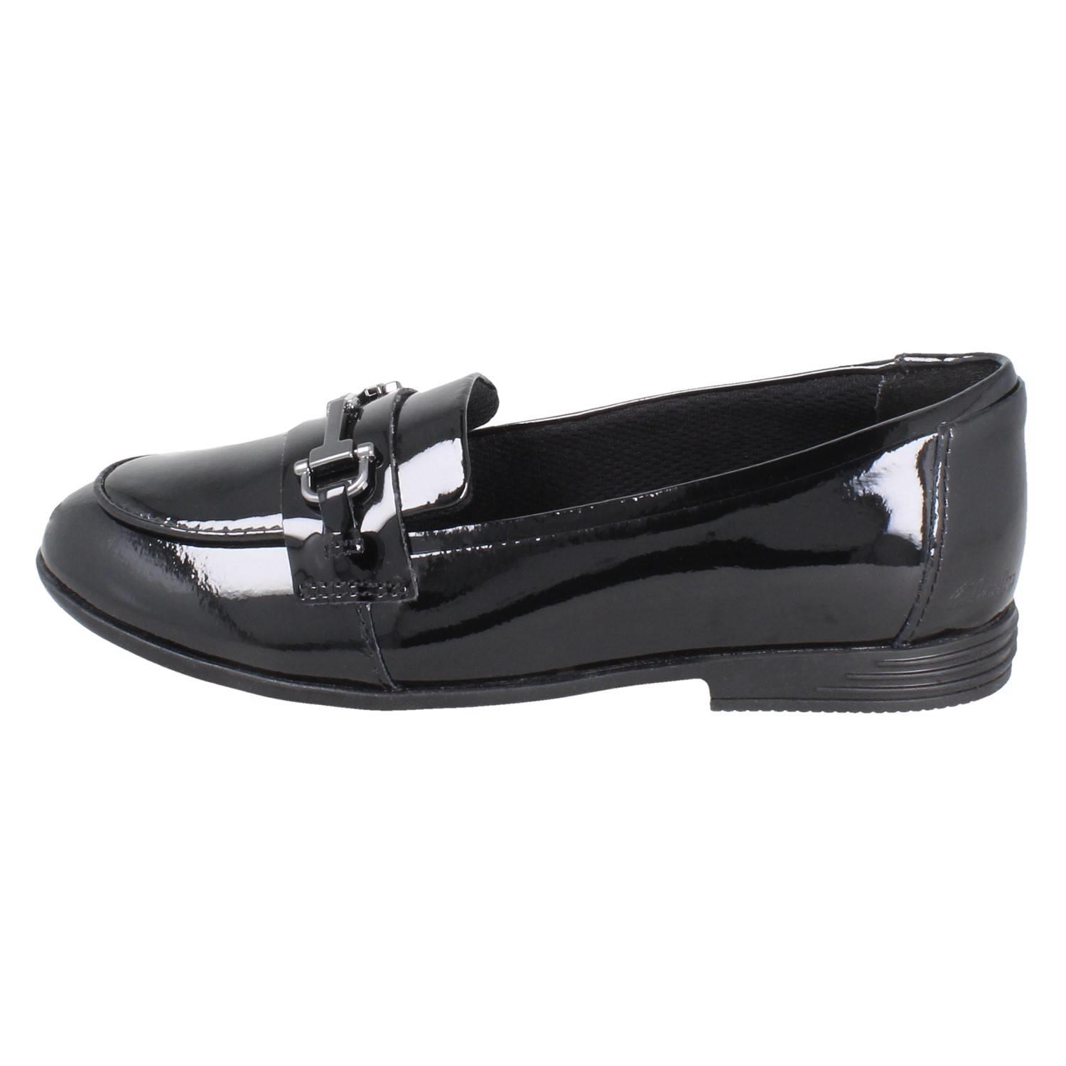 Girls Clarks Horse Bit Trim Leather Slip On Loafer School Shoes *Finja Loafer* - Picture 21 of 37