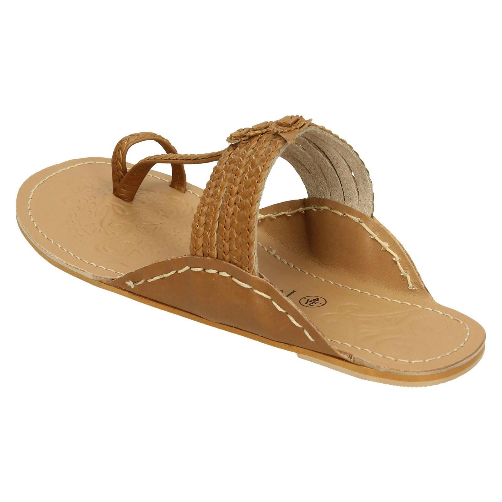 Ladies Leather Collection Flat Toeloop 'Braided Sandals' - Picture 40 of 55
