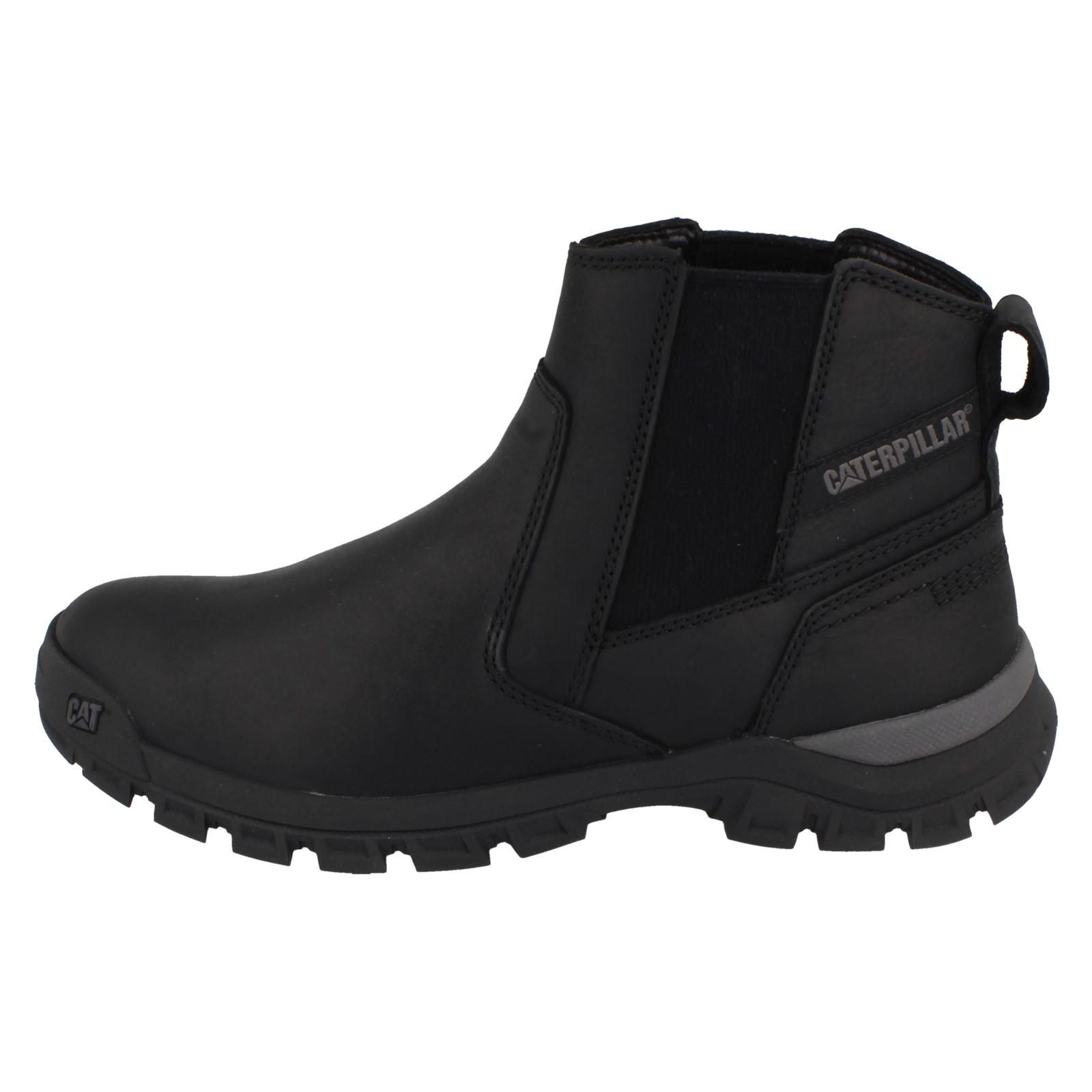 Mens Caterpillar Leather Pull On Dealer Boots Threshold Chelsea Boots - Picture 3 of 19
