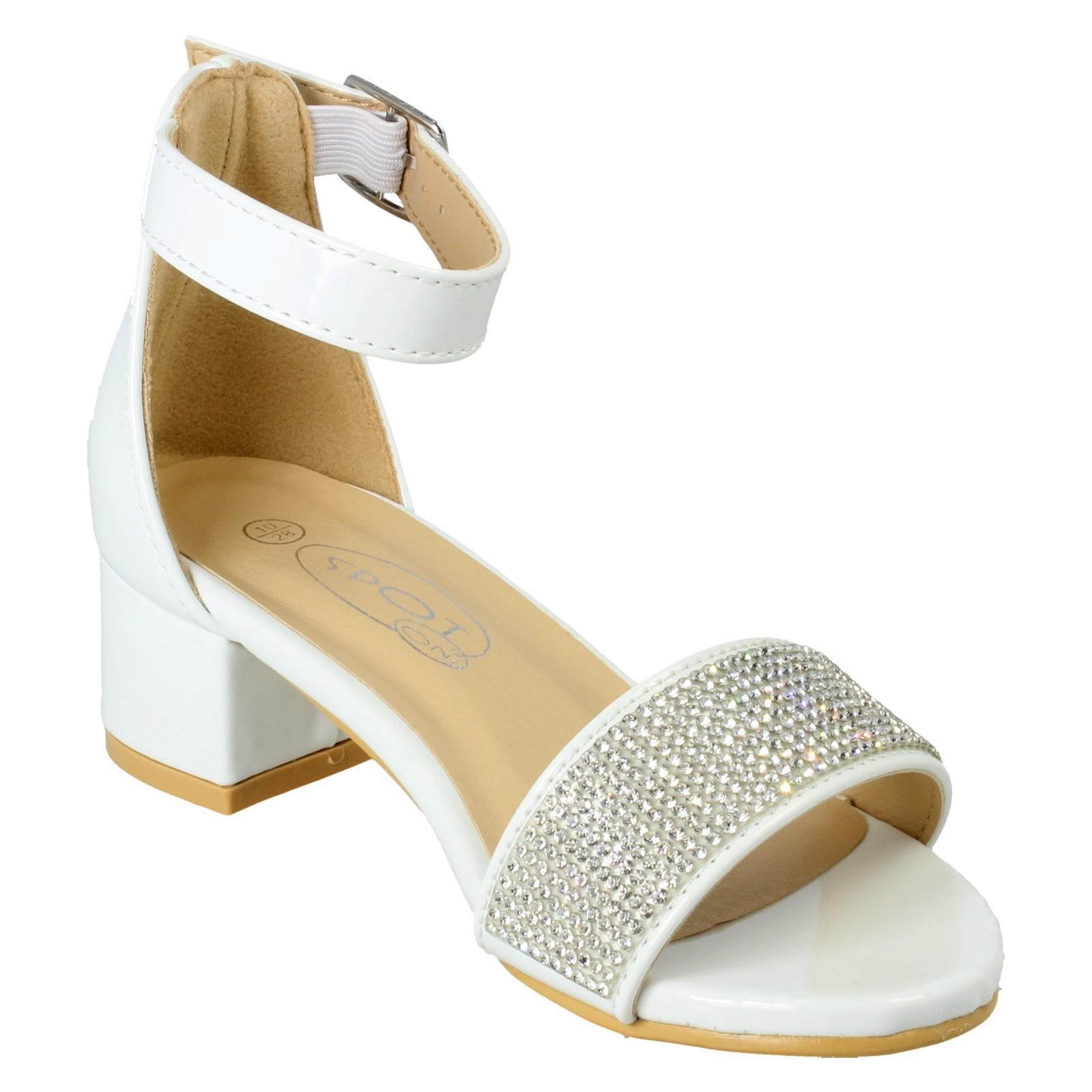 Girls Spot On Formal Heeled Sandals H1R126 - Picture 17 of 19