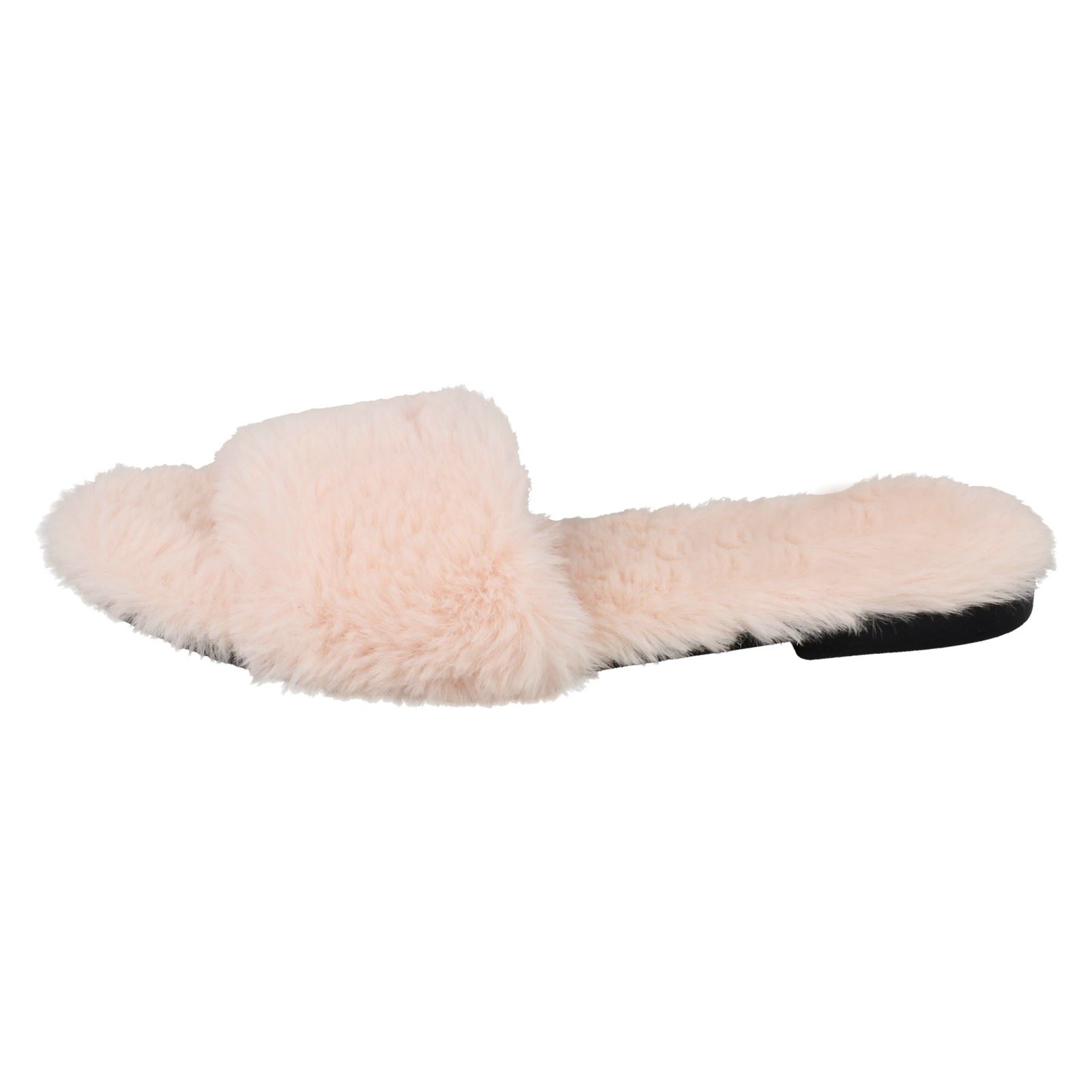 Ladies Savannah Flat All Fur Slider 'Mules' eBay