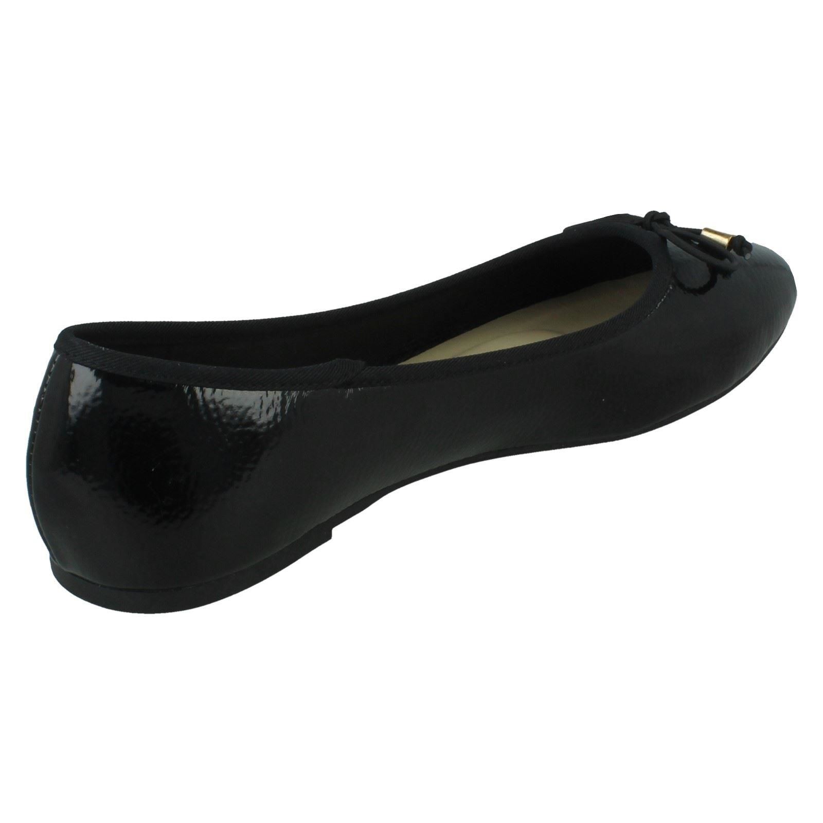Ladies Spot On Bow Trim Ballerina Shoes - Picture 10 of 37