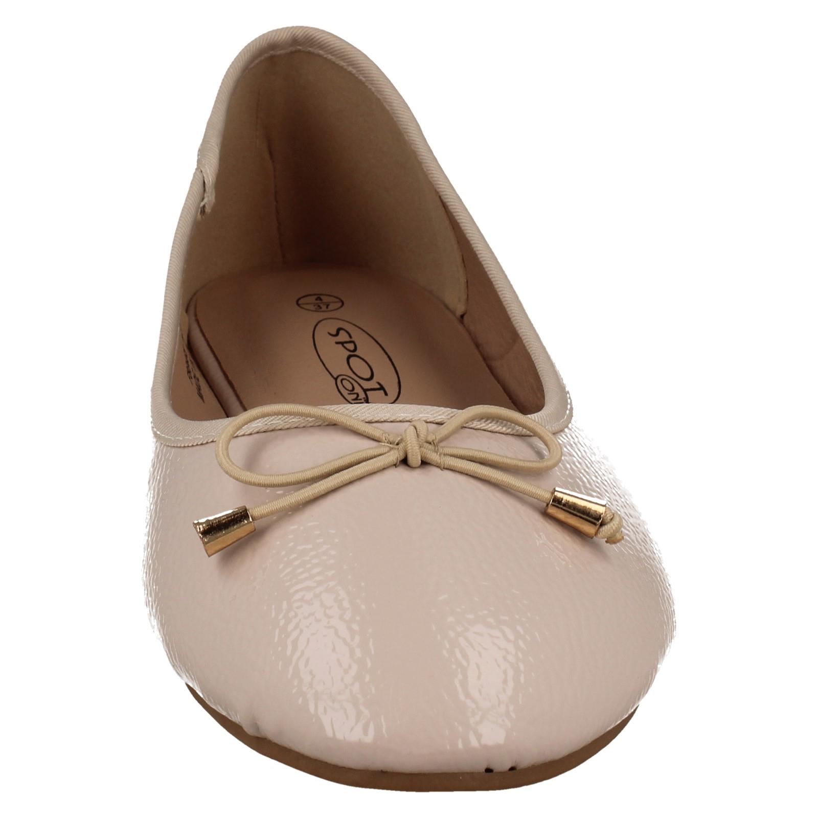 Ladies Spot On Bow Trim Ballerina Shoes - Picture 31 of 37