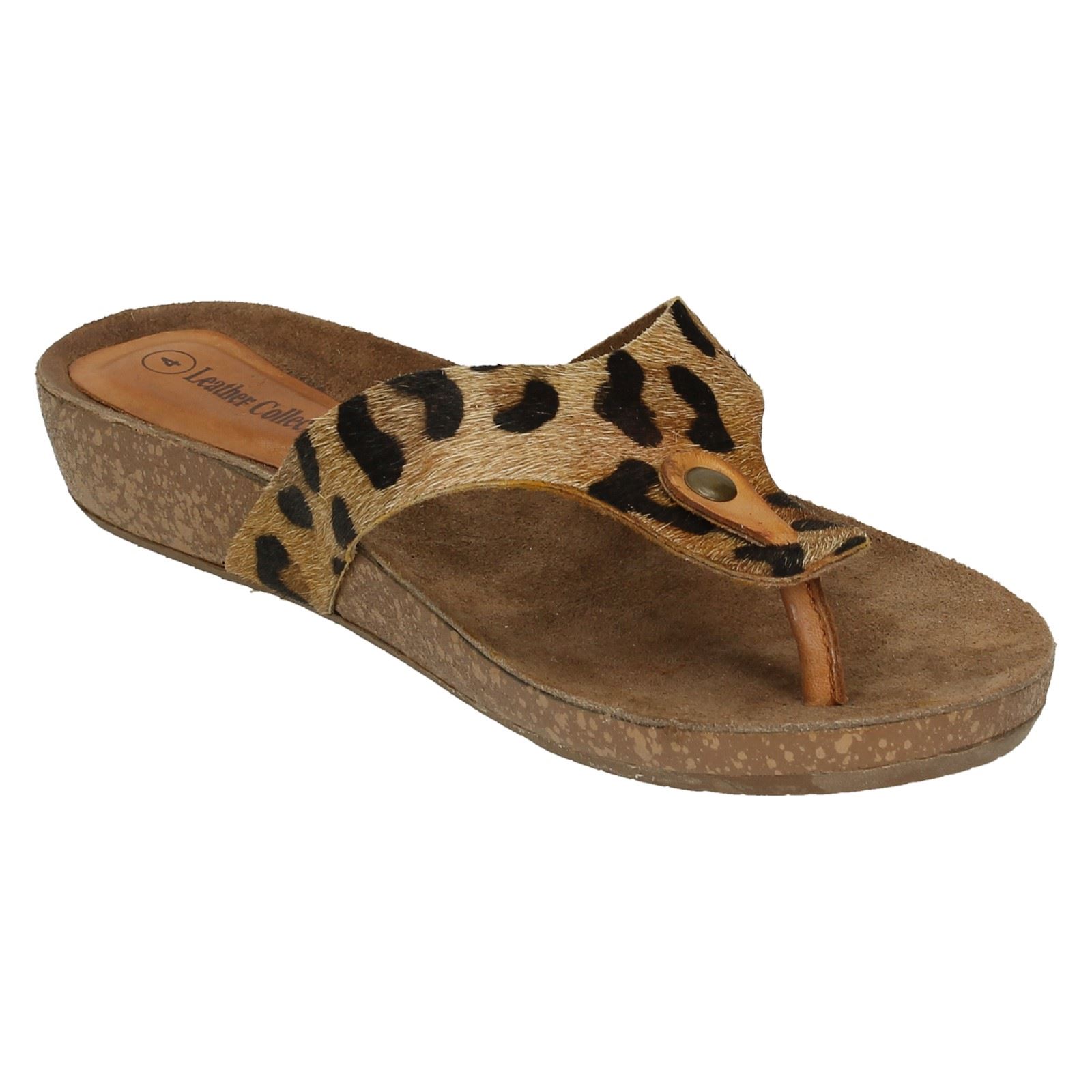 Ladies Leather Collection Casual Toe - Post Sandals - Picture 26 of 37
