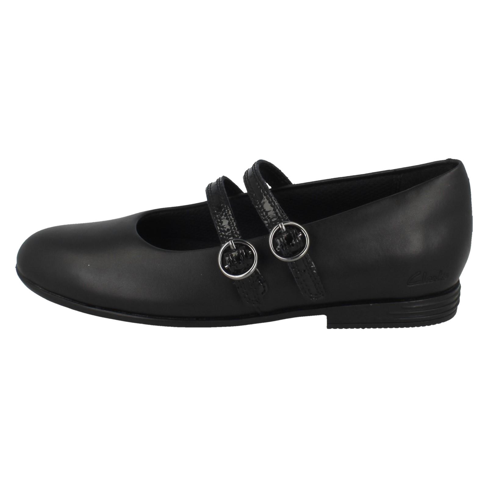 Girls Clarks Leather Double Strap Buckle Mary Jane School Shoes *Finja Bar* - Picture 3 of 19