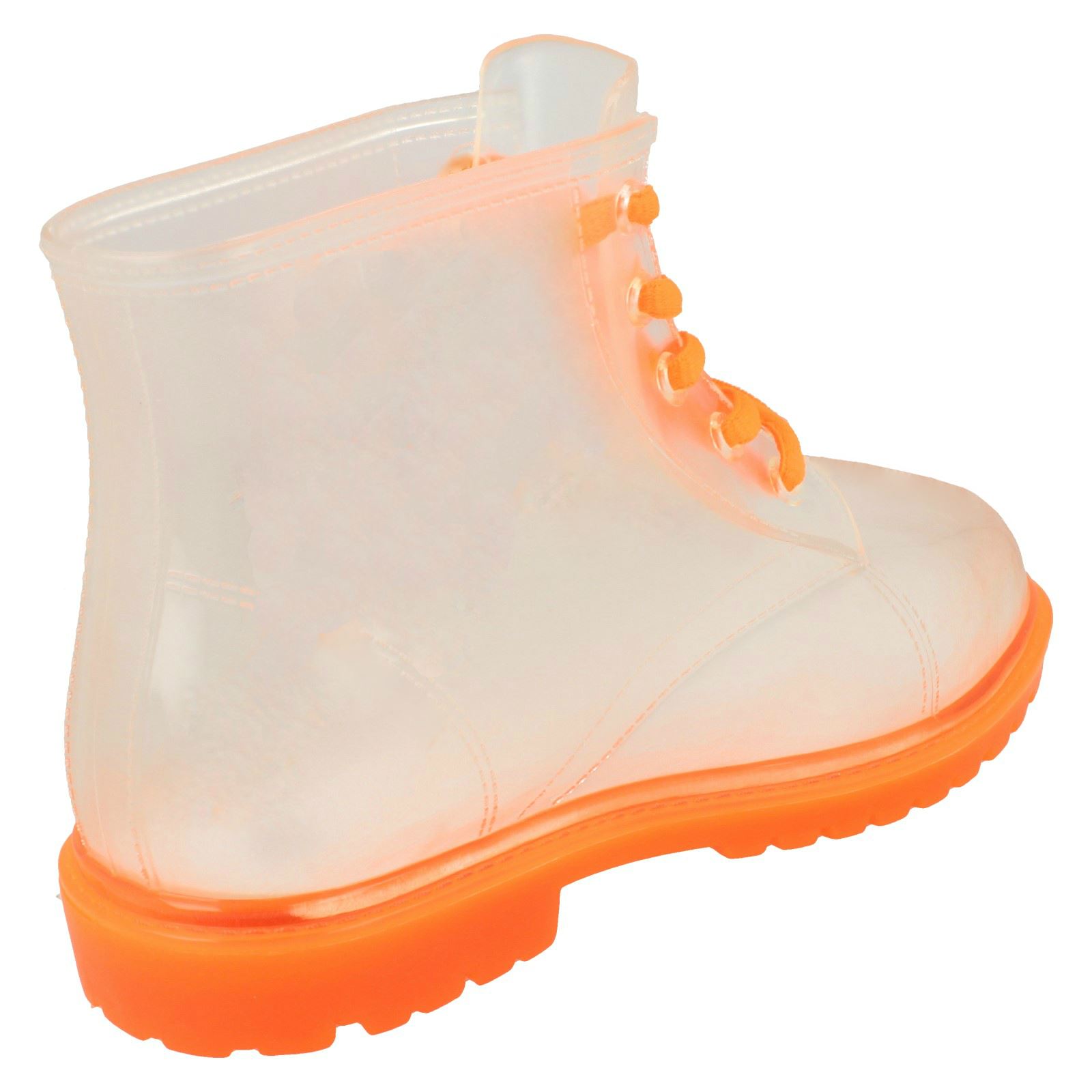 Girls Spot On Lace Up Jelly Look Wellington Boot - Picture 28 of 46