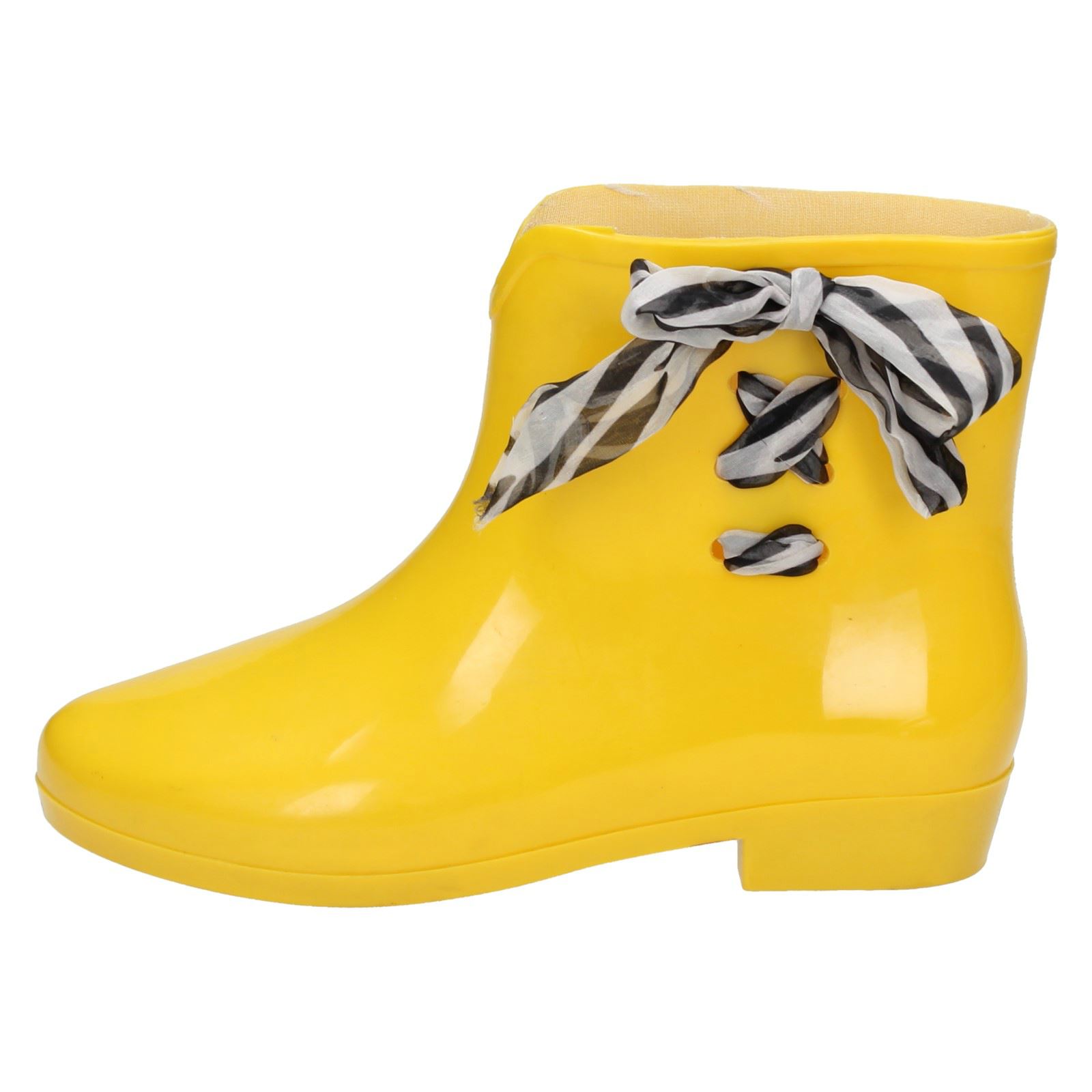 Ladies Spot On Tied Bow Detail Ankle 'Wellington Boots' - Picture 39 of 46