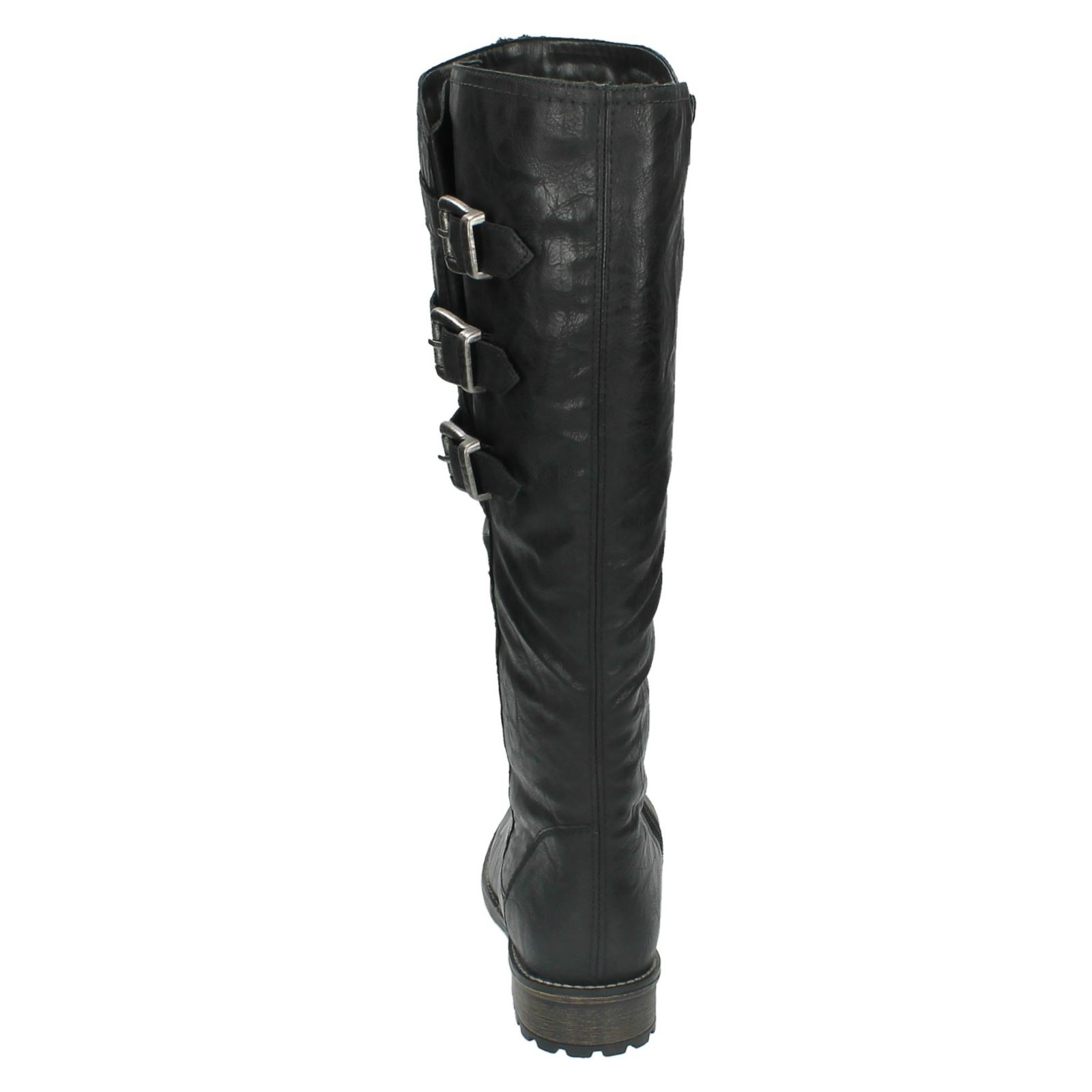 Biker Zip R3370 Ladies Style Leg Black High Casual Boots Synthetic Remonte pCxaC6qR