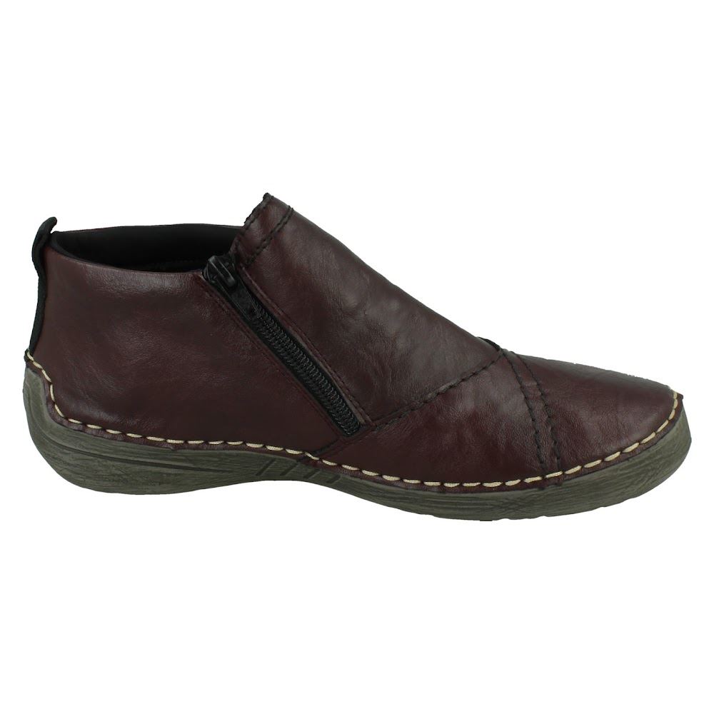 Ladies Rieker Casual Zip Up Fleece Lined Winter Low Top Ankle Boots: 52584 - Picture 7 of 10