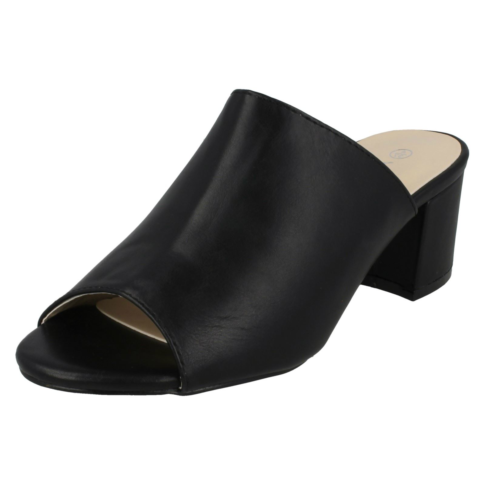Ladies Anne Michelle Chunky Heel Mule Sandals 'F1R0664' - Picture 2 of 28