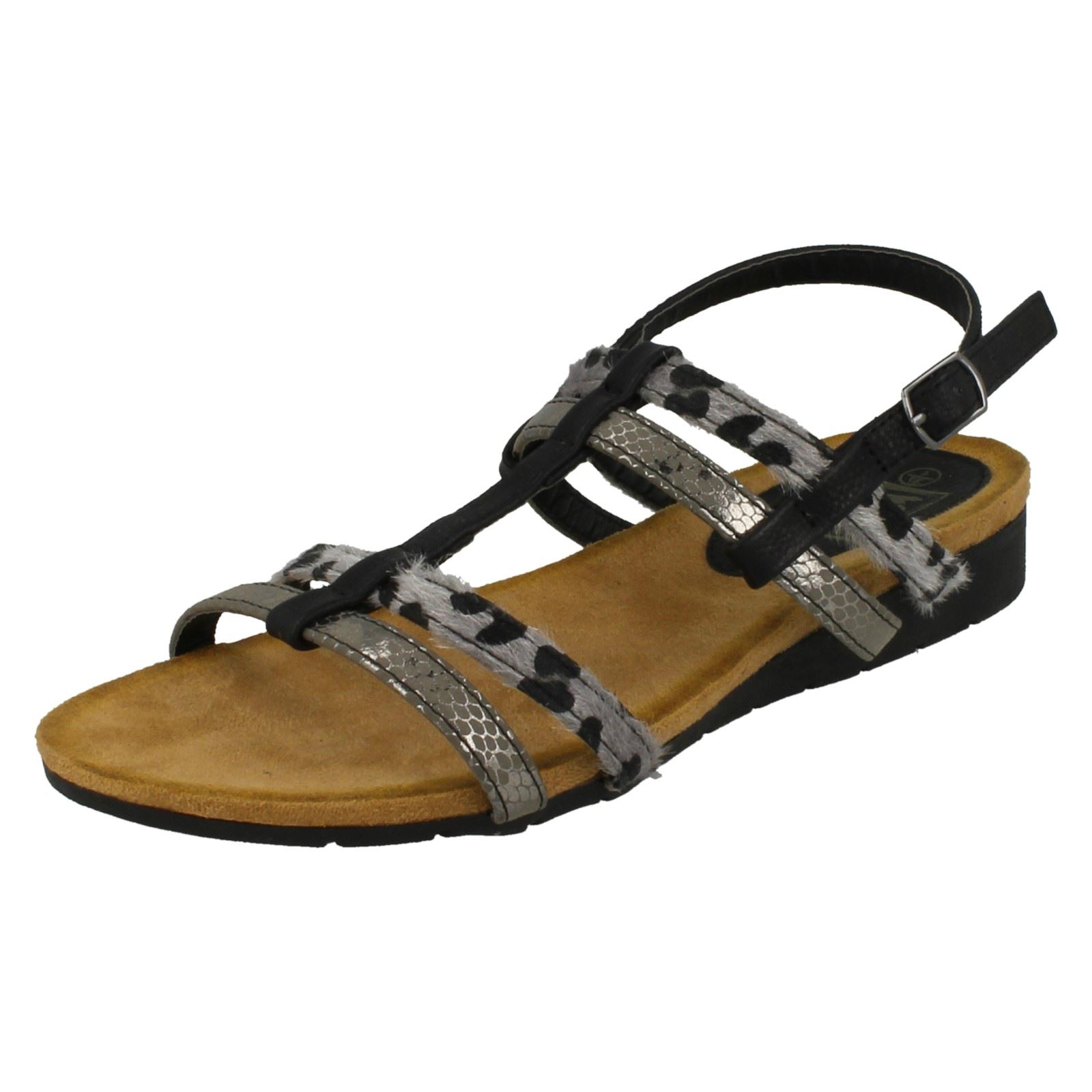 Ladies Down To Earth T Bar Slingback Sandals - Picture 11 of 19