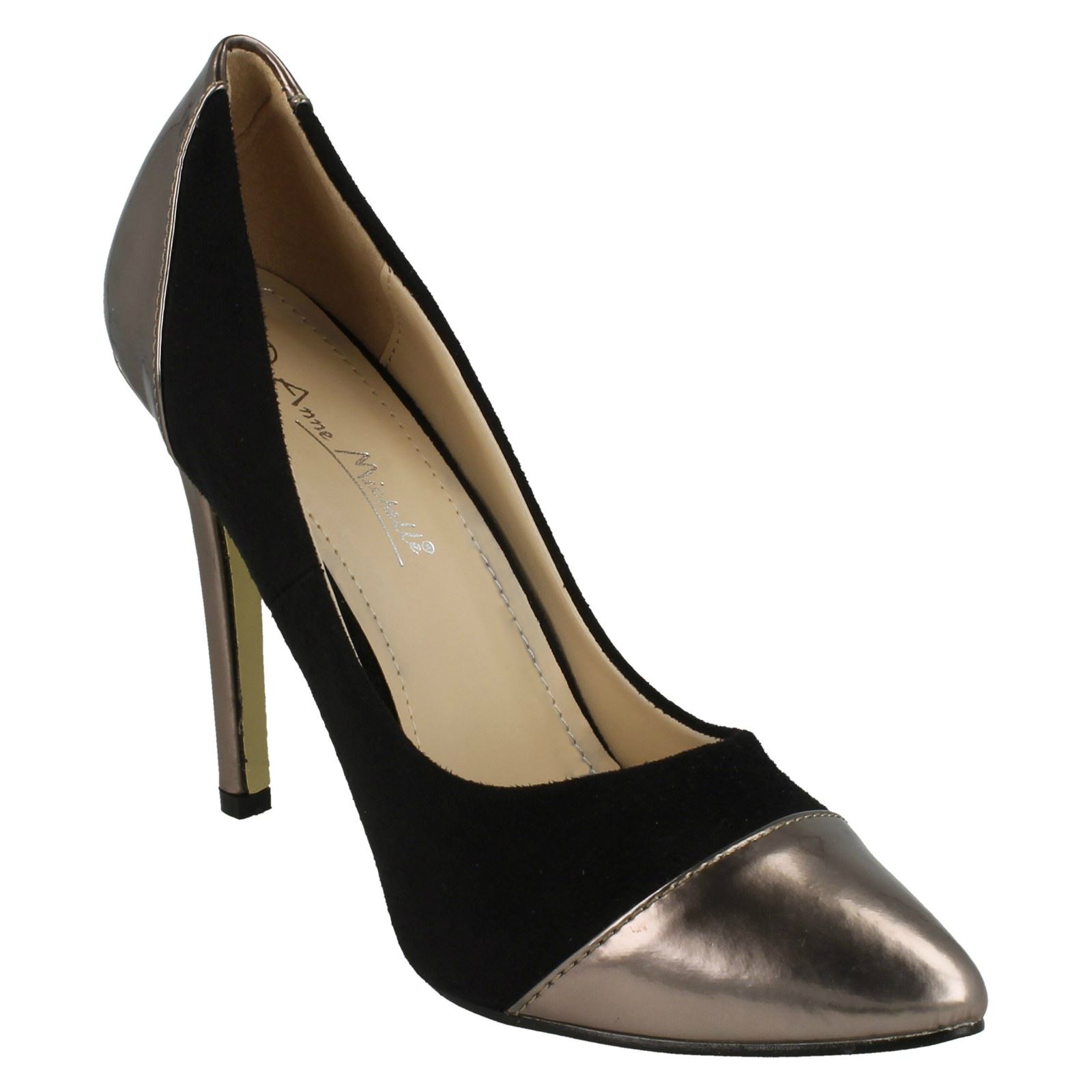 Ladies Anne Michelle Pointed Toe Cap High Heel 'Court Shoe' - Picture 8 of 19