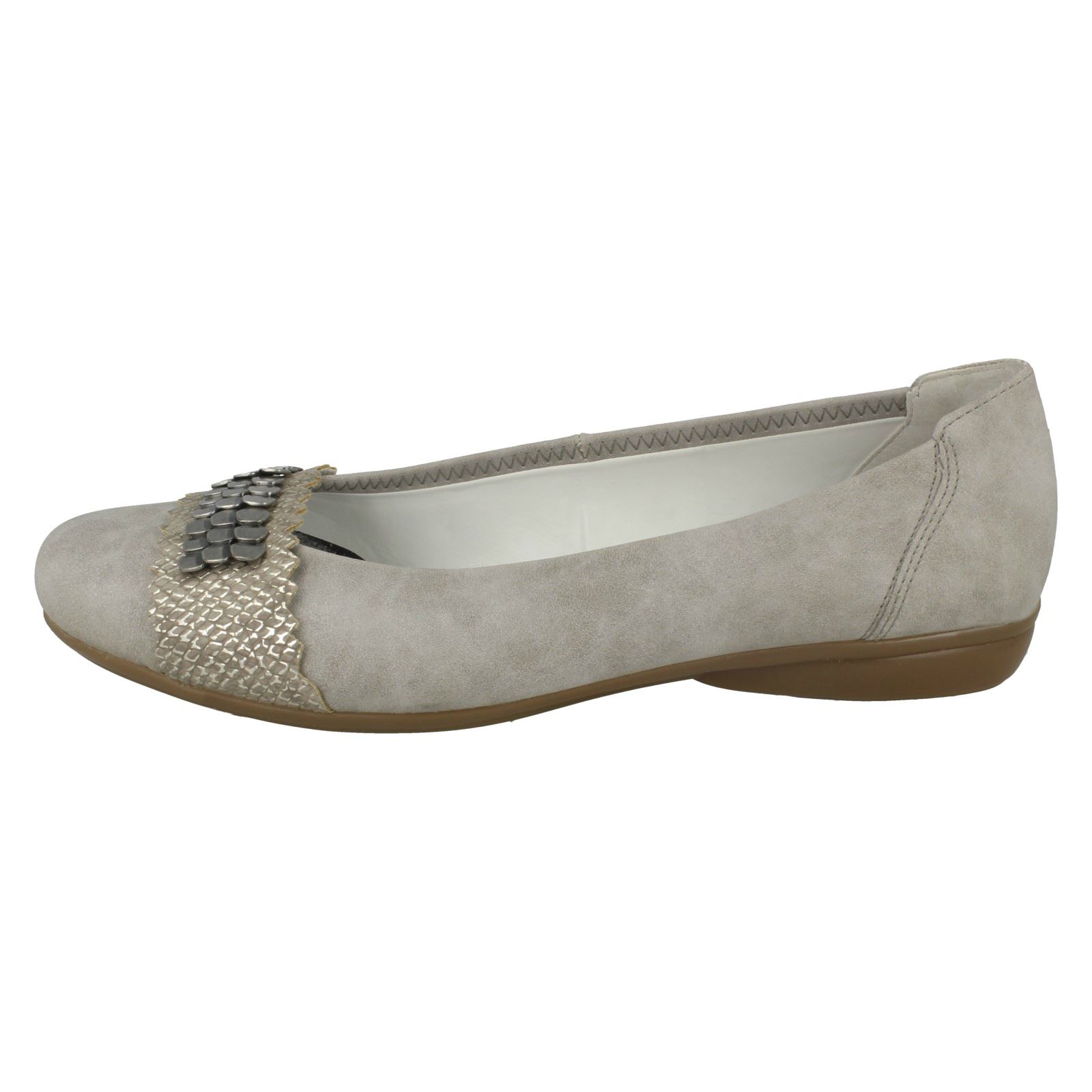 L8360 Toe piatto grigio Ladies sintetiche Rieker scarpe On Rounded casual Slip xPqzfqE1w