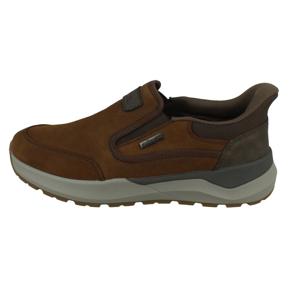 Mens Rieker-Tex Leather Ready To Go Slip On Heels Casual Loafer Shoes *06052* - Picture 3 of 10