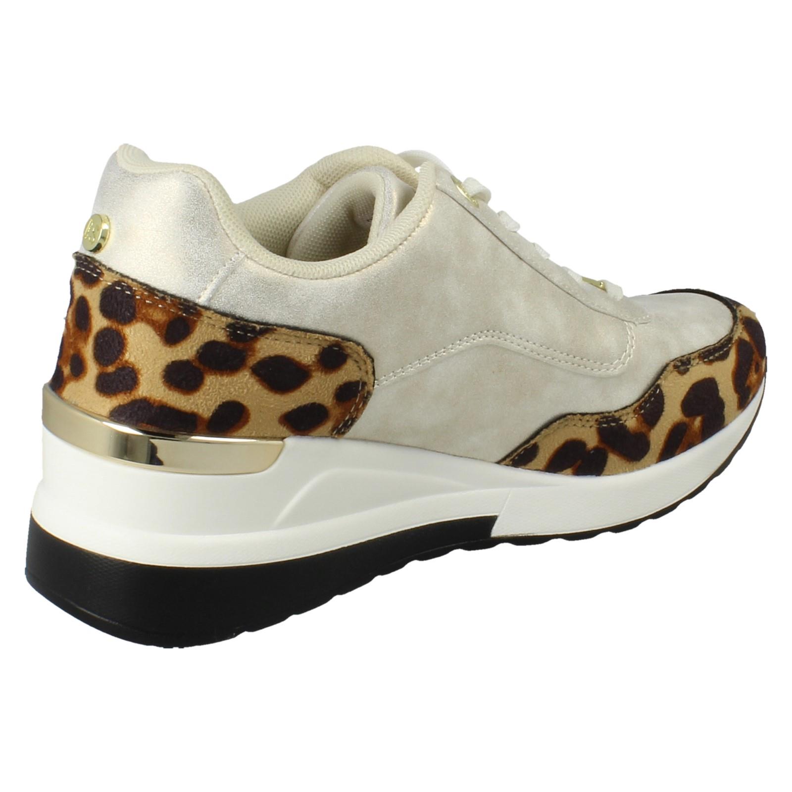 Zapatillas Casual De Cuña Con Cordones De Leopardo Para Dama Elle Sport "F7R316" - Imagen 6 de 10