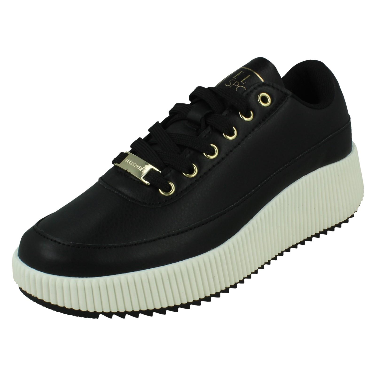 Femmes Elle Sport Lacet Noir et Blanc Décontracté Chaussures