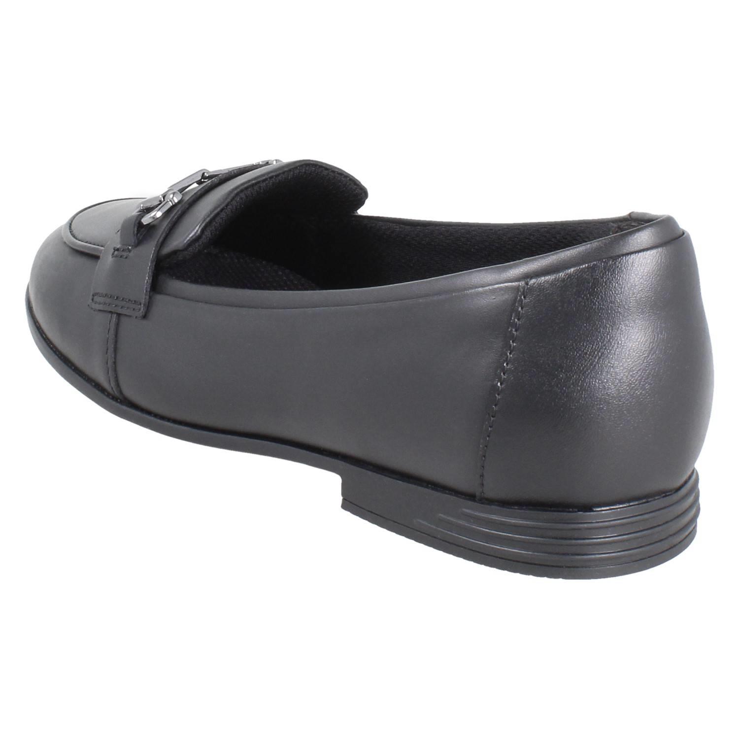 Girls Clarks Horse Bit Trim Leather Slip On Loafer School Shoes *Finja Loafer* - Picture 13 of 37