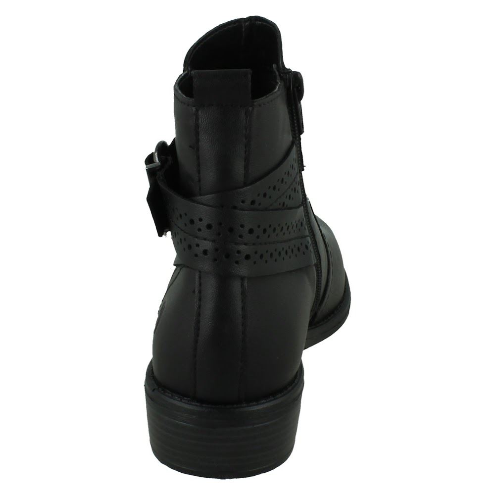 Ladies Remonte Zip Up Leather Buckle Detail Fleece Lined Ankle Boots D0F81 - Picture 5 of 19