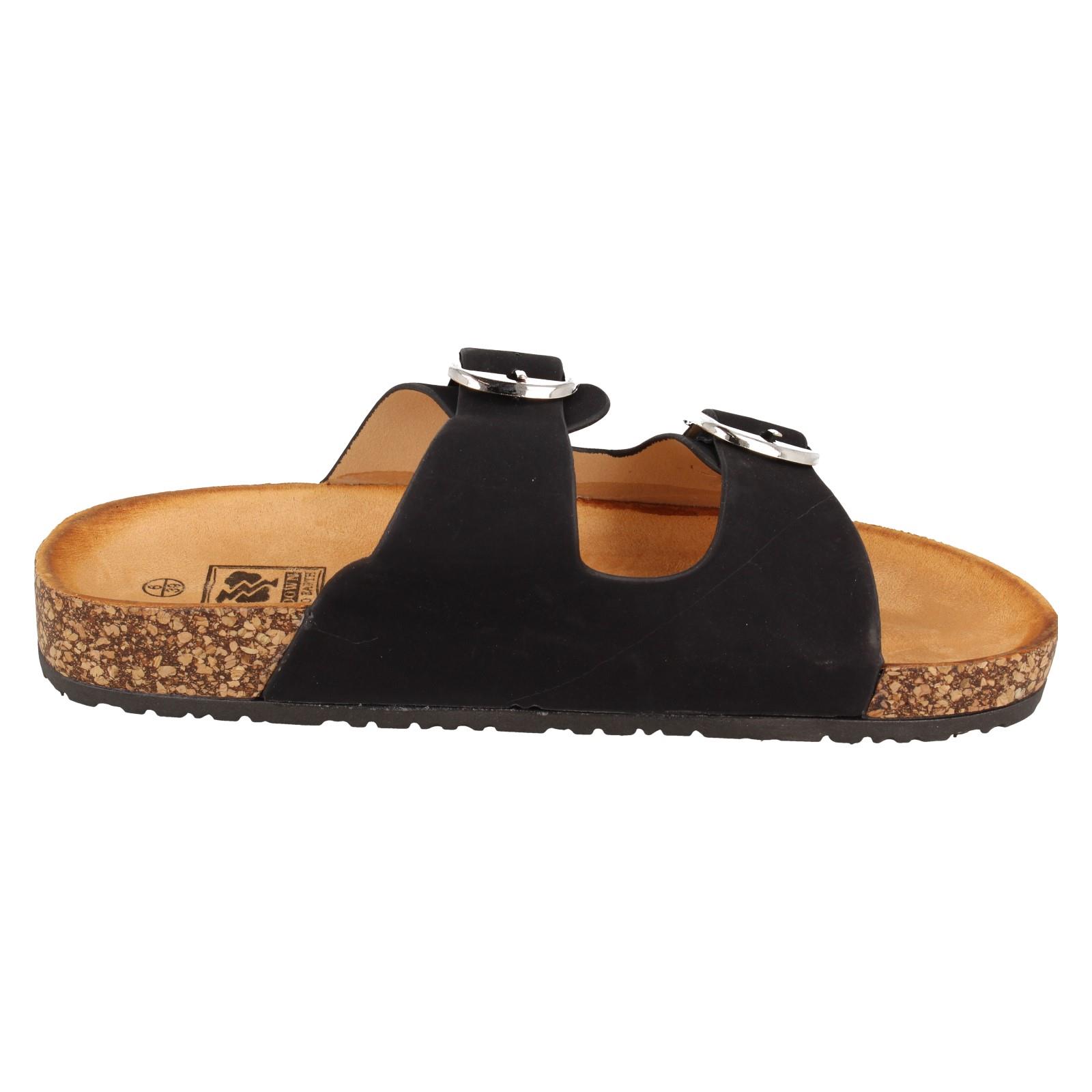Ladies Down to Earth Low Flatform Dual Buckle Mule Sandal 'F1R2090' - Picture 7 of 46