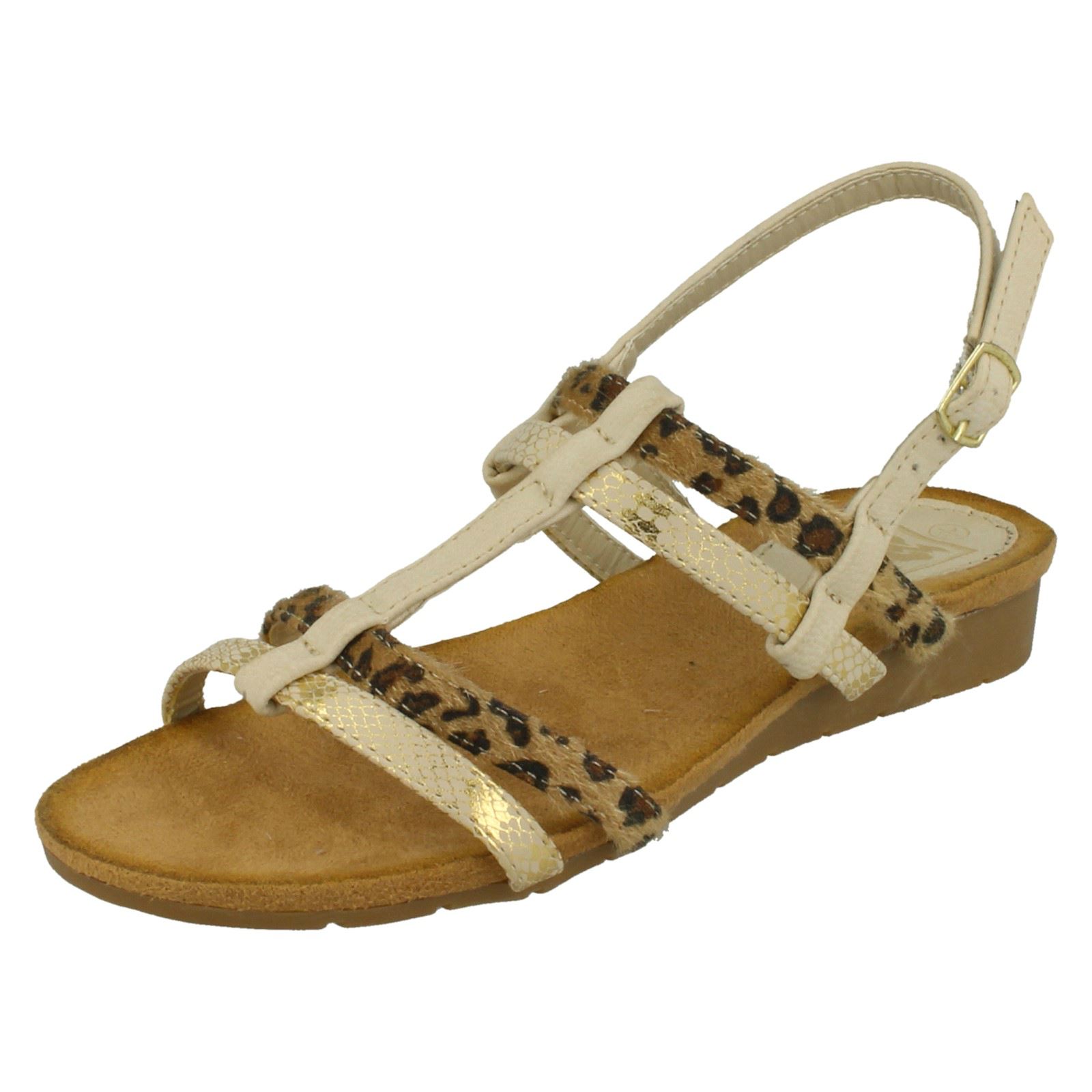 Ladies Down To Earth T Bar Slingback Sandals - Picture 2 of 19