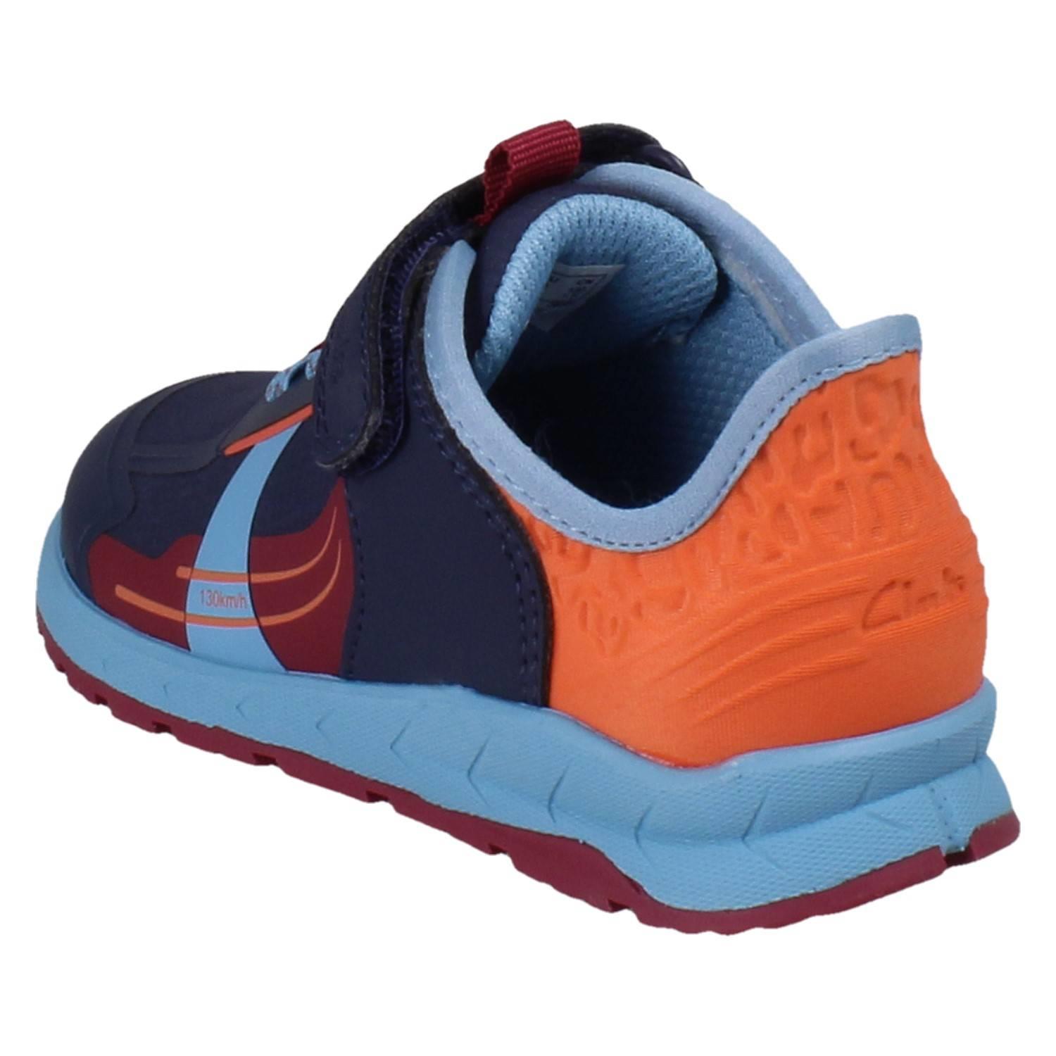 Kinder Clarks Playprints Textil Colour-Pop Cheetah Sporty Turnschuhe Selva Spur - Picture 31 of 37