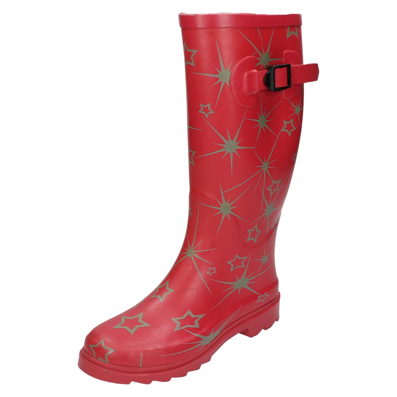 Botas Wellington informales con estampado de estrellas Spot On para dama X1R150 - Imagen 2 de 10