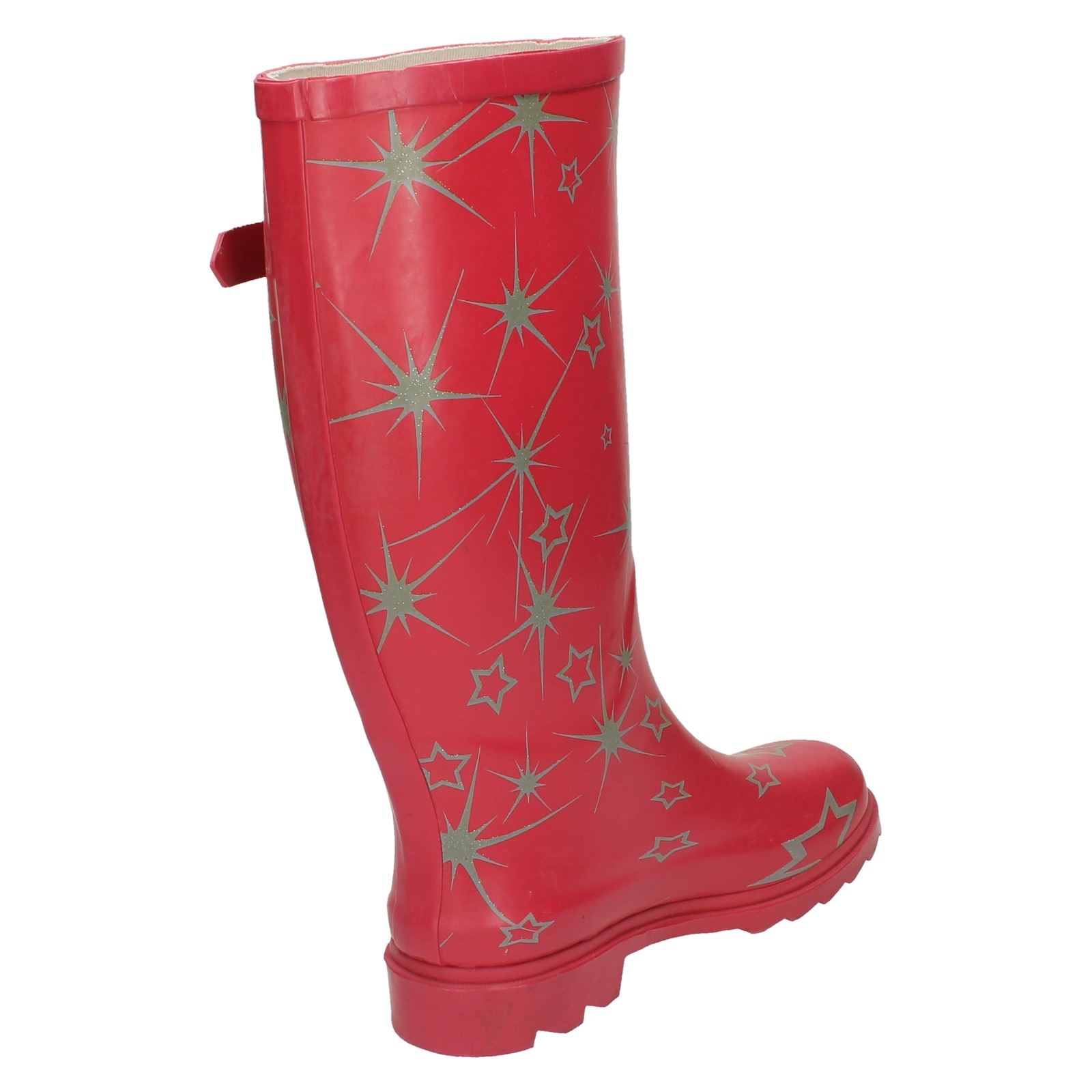 Botas Wellington informales con estampado de estrellas Spot On para dama X1R150 - Imagen 6 de 10