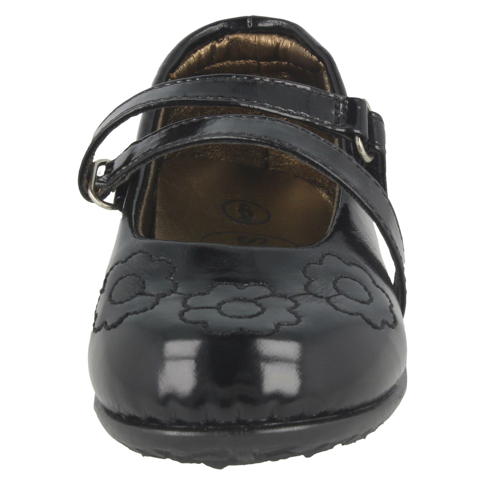 Spot On Girls Flat Shoes With Flower Detailing
