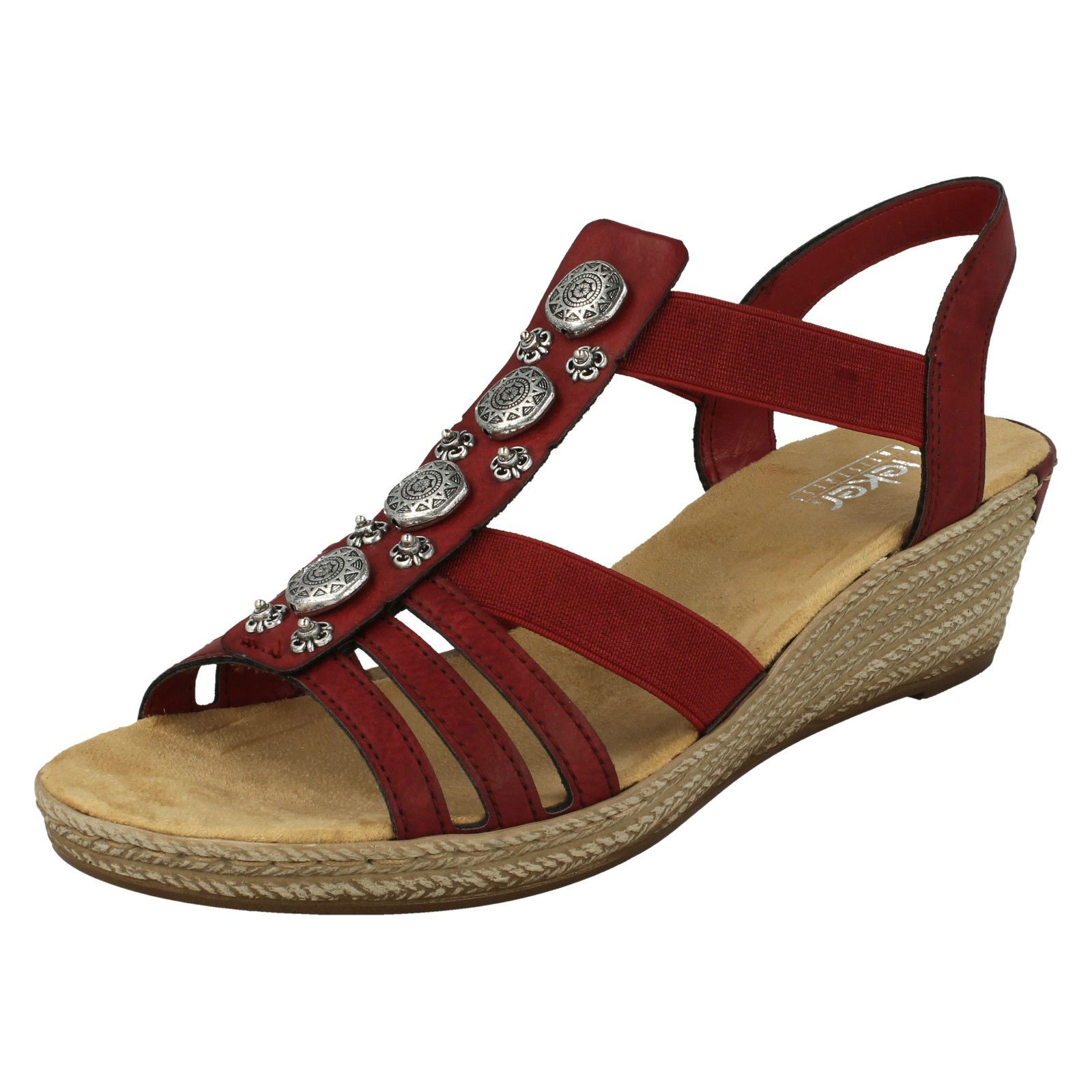Ladies Rieker Wedge Heeled Sandals '624B4' | eBay