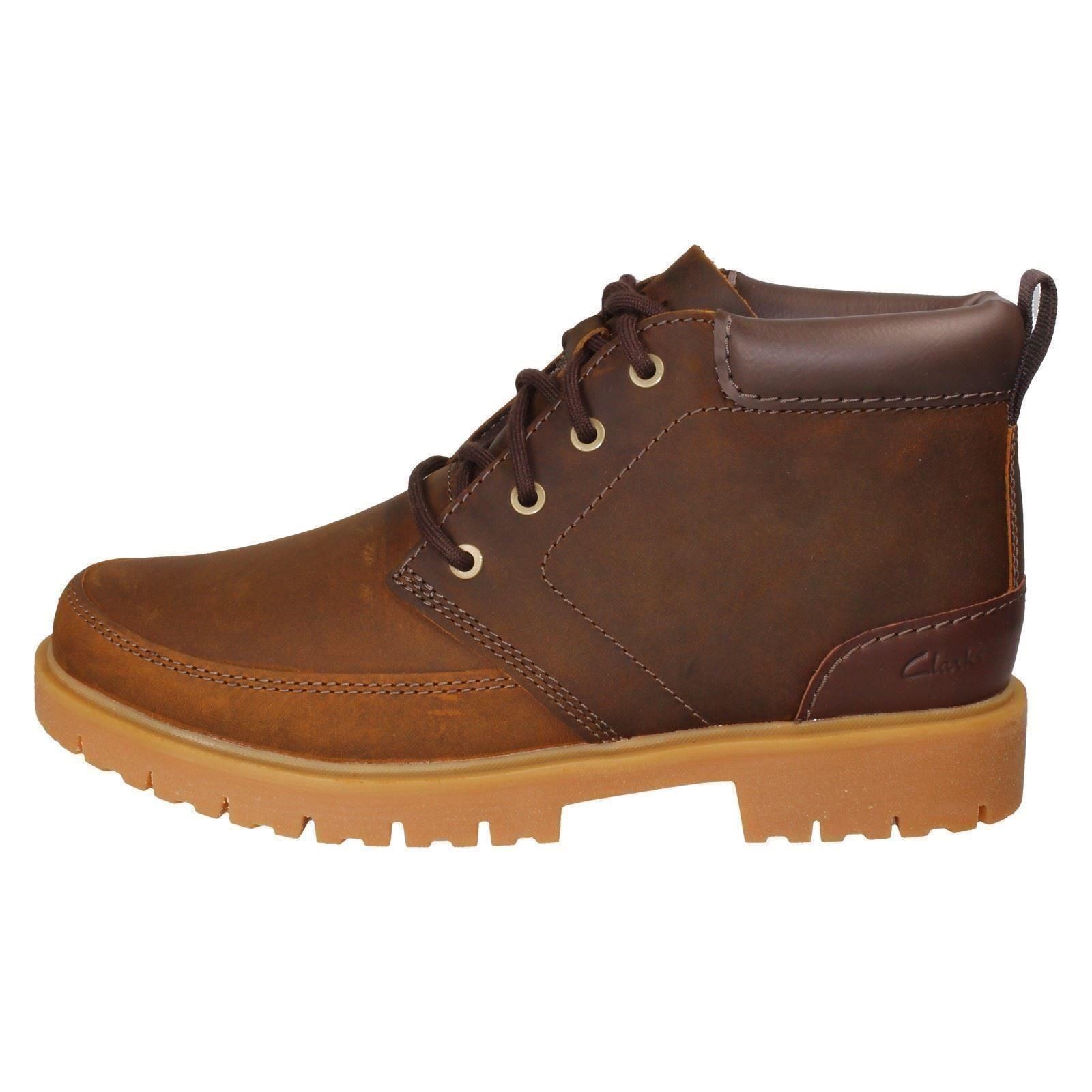 Mens Clarks Leather Lace Up Ankle Boots Rossdale Mid - Picture 5 of 19
