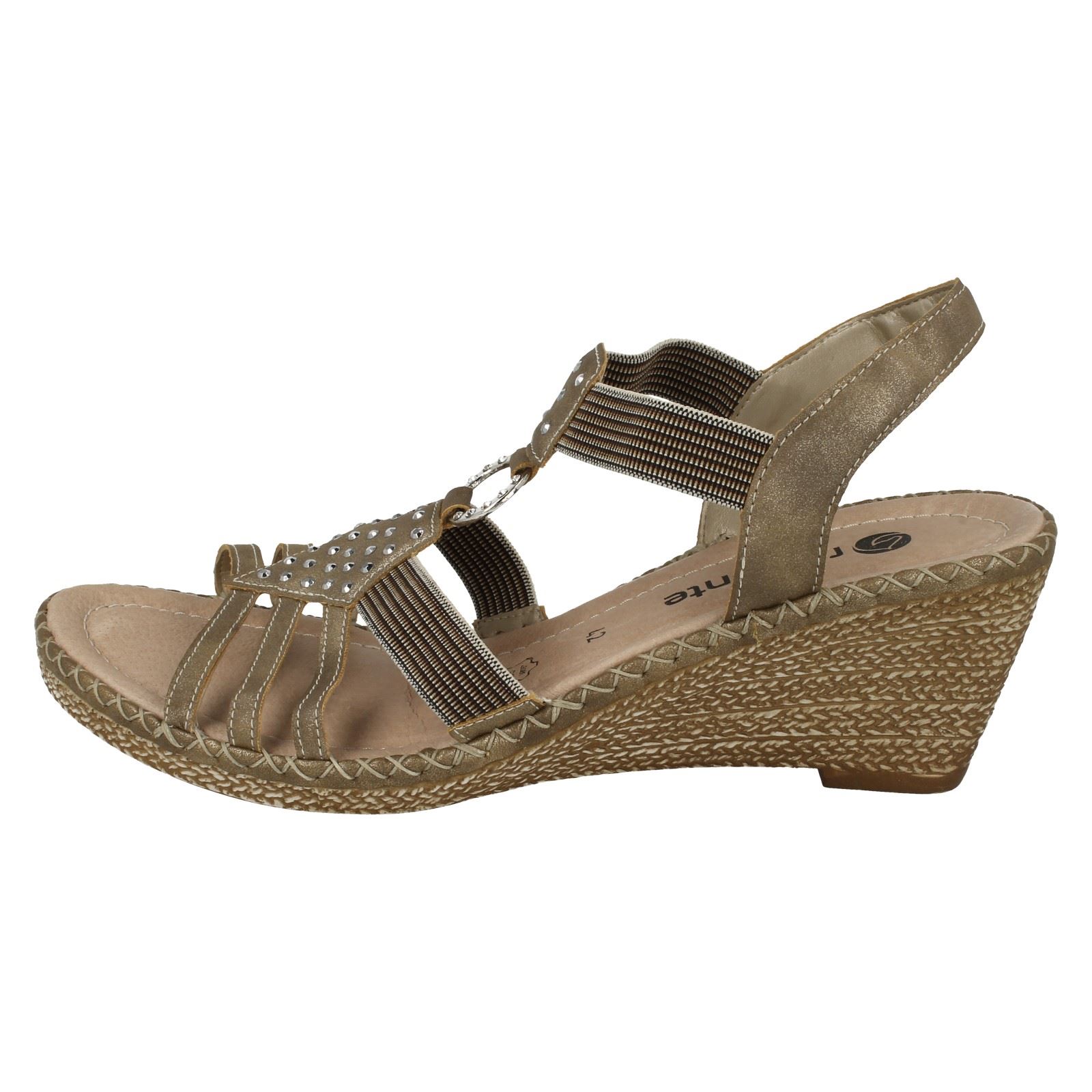 Damas Remonte Puntera Abierta Charol Charol Charol Diamante Resbalón En Sandalias Cuña Material D6768 f21c5a Damas Remonte Puntera Abierta Charol Charol Charol Diamante Resbalón En Sandalias Cuña Material D6768 f21c5a