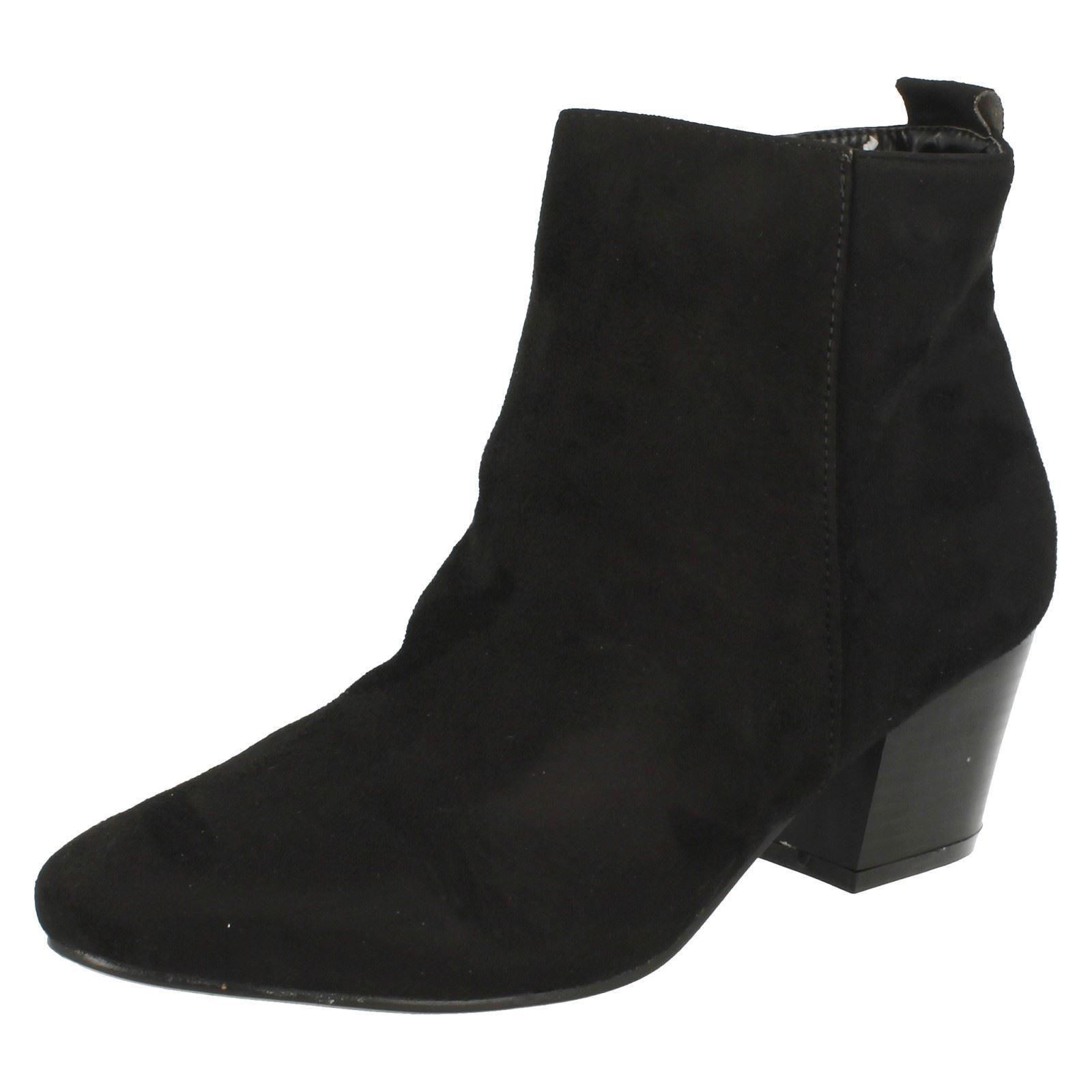 Ladies Spot On Plain Heeled *Ankle Boots* - Picture 11 of 28