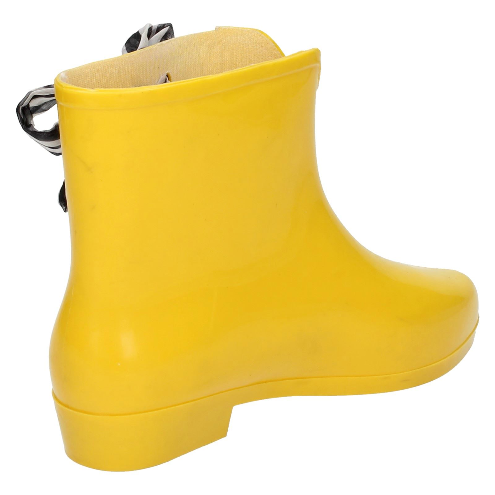 Ladies Spot On Tied Bow Detail Ankle 'Wellington Boots' - Picture 42 of 46