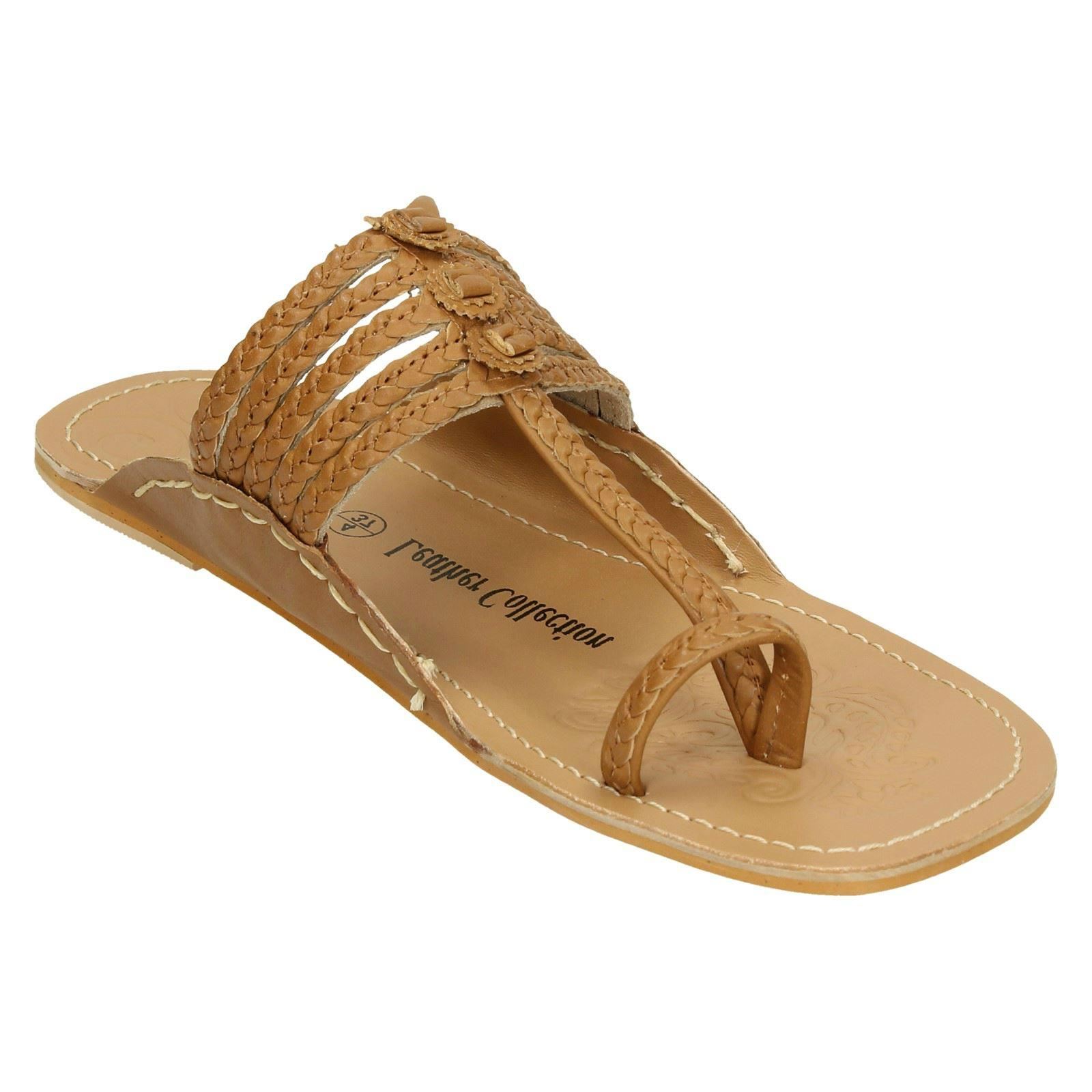 Ladies Leather Collection Flat Toeloop 'Braided Sandals' - Picture 44 of 55