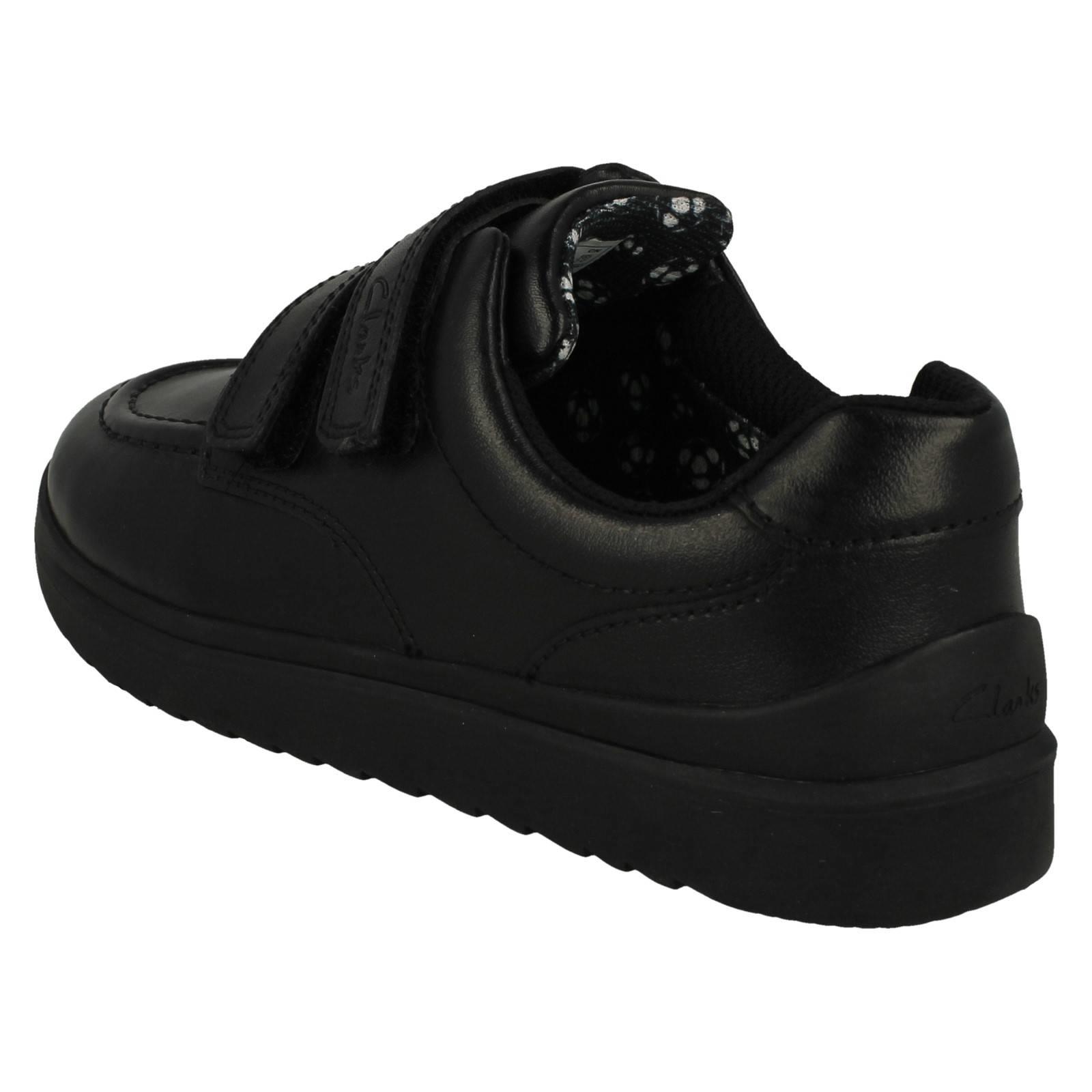 Niños Clarks Doble Correa Cierre Zapatos Escolares Objetivo Estilo K - Imagen 5 de 10