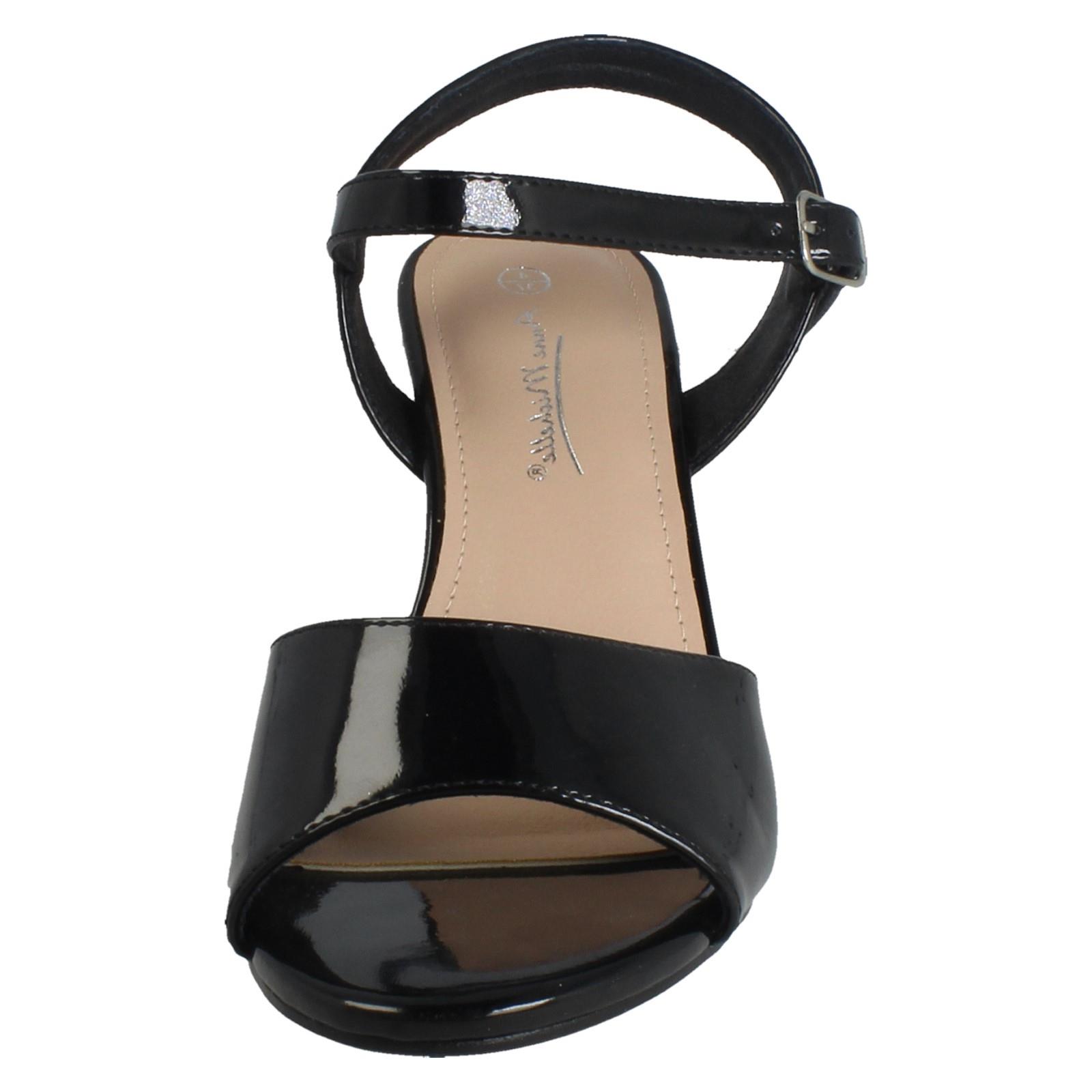 Sandalias de tacón formales de ajuste ancho con cierre de hebilla Anne Michelle para dama "F1R2114" - Imagen 18 de 46