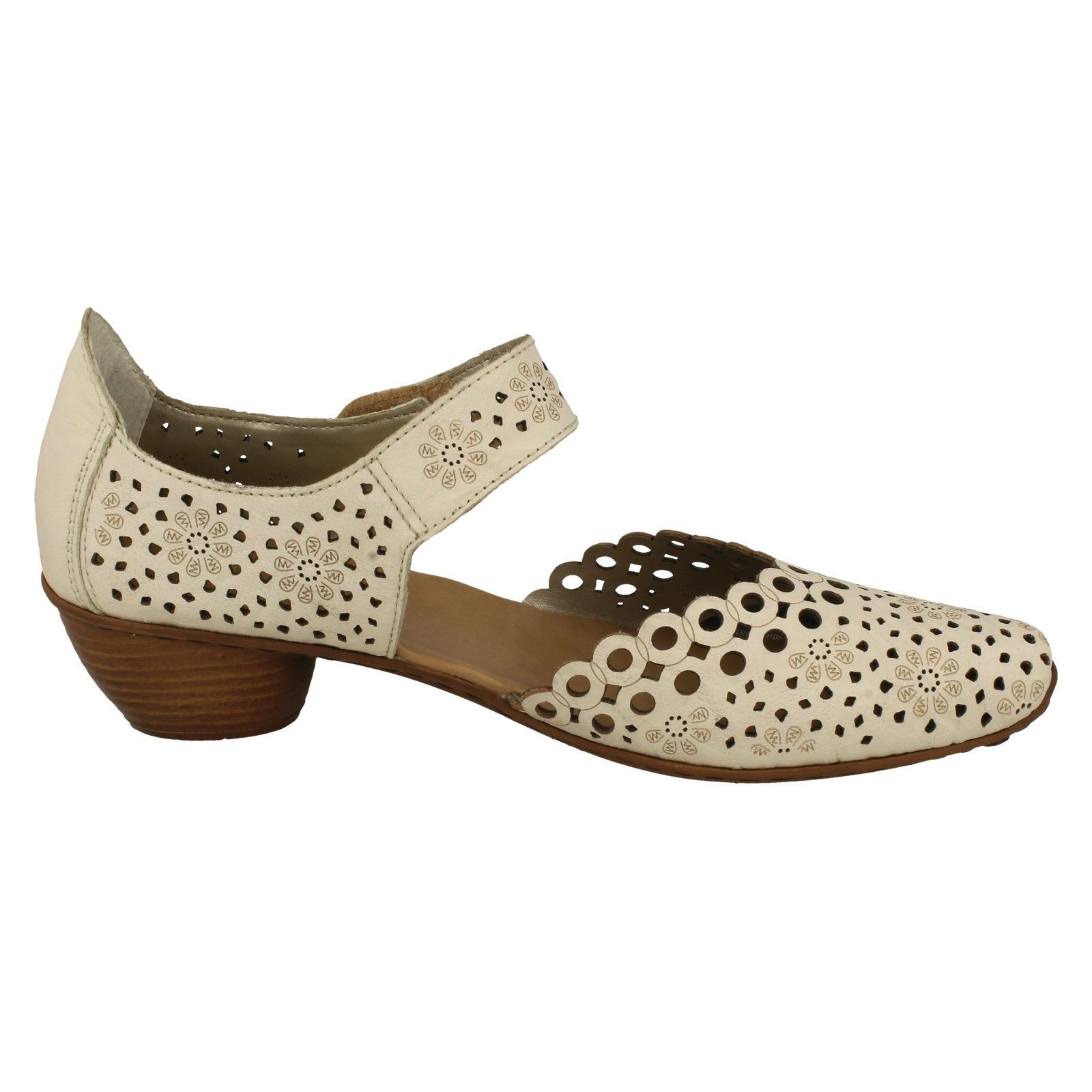 Ladies Rieker Stylish Punched Detailed Summer Shoes 43753 - Picture 7 of 64