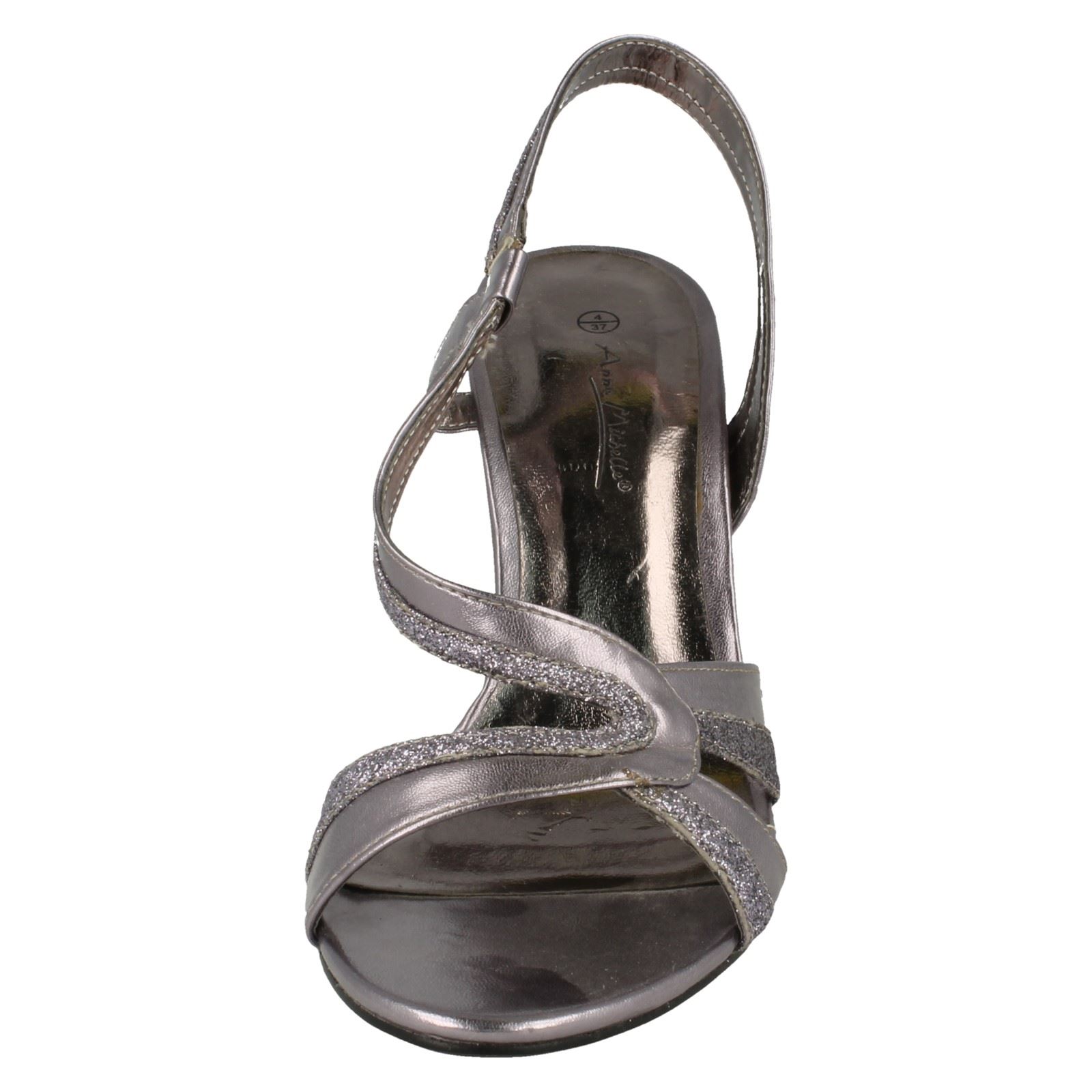 Damen Anne Michelle Glitzer Detailliert Riemen Hoch Absatz Sandalen F1R0158 - Bild 27 von 37