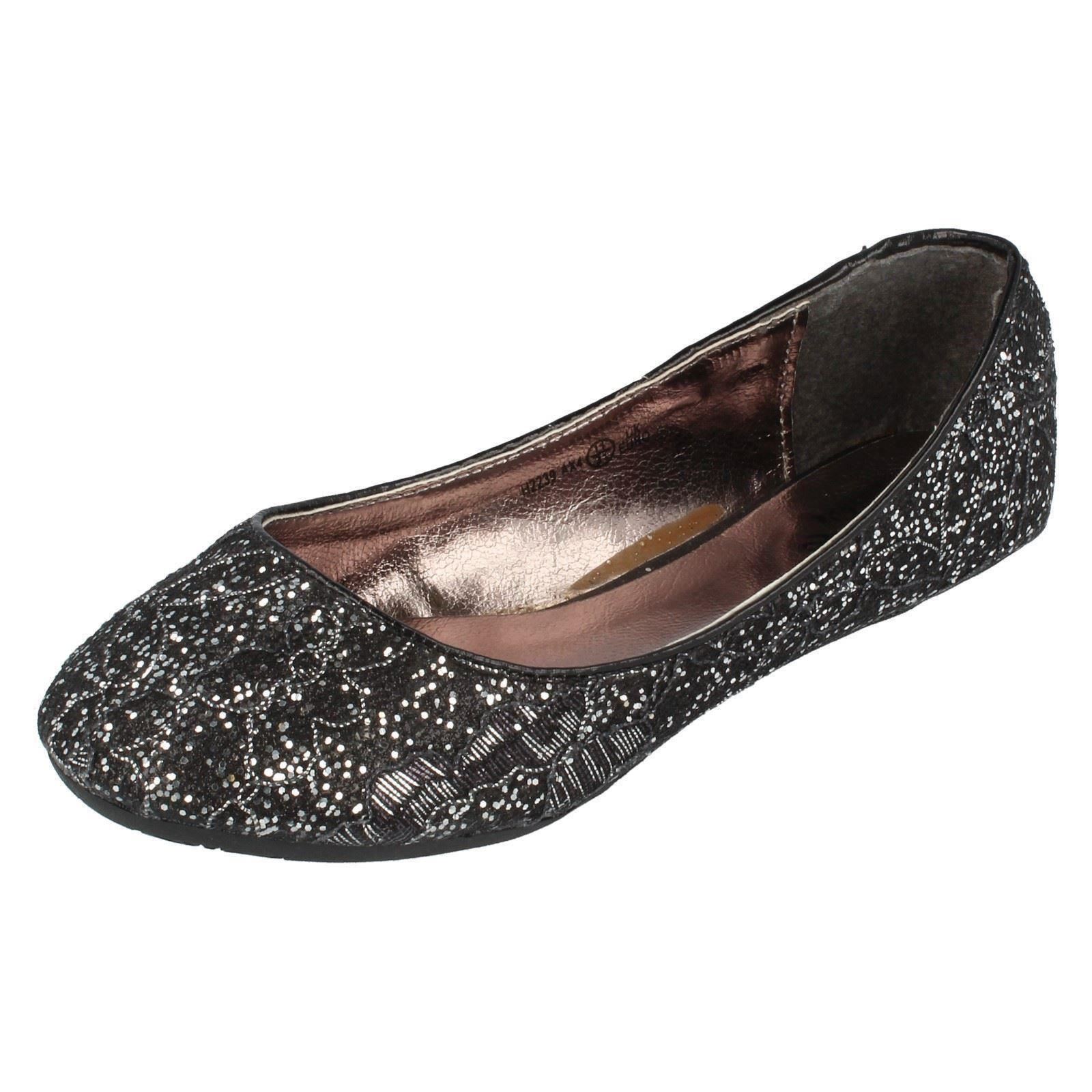 Girls Cutie Glitter Slip On Shoes 'H2R239' - Picture 2 of 19