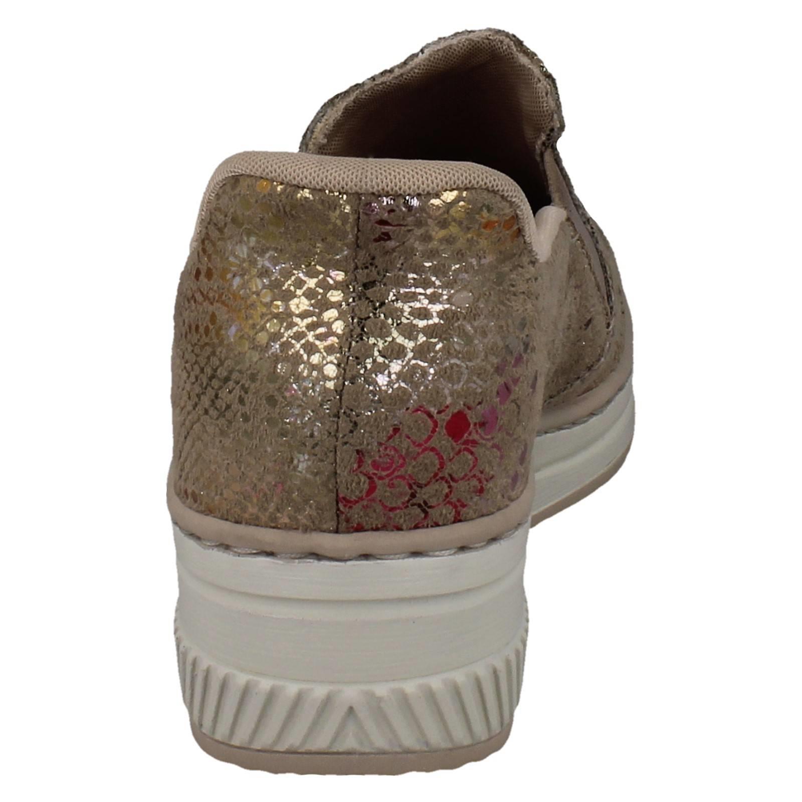 Ladies Rieker Wedge Sole Casual Square-Toe Slip On Shoes - 48761 - Picture 14 of 28