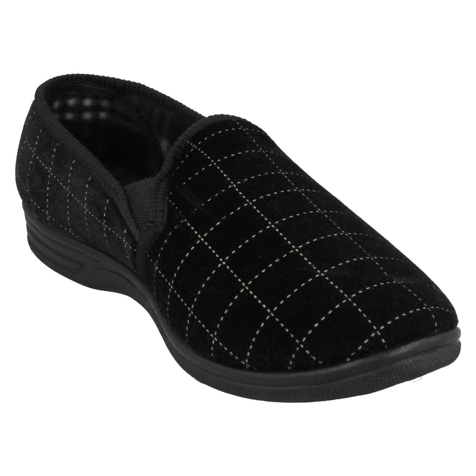 Mens Spot On Check Casual Slippers - Picture 5 of 19