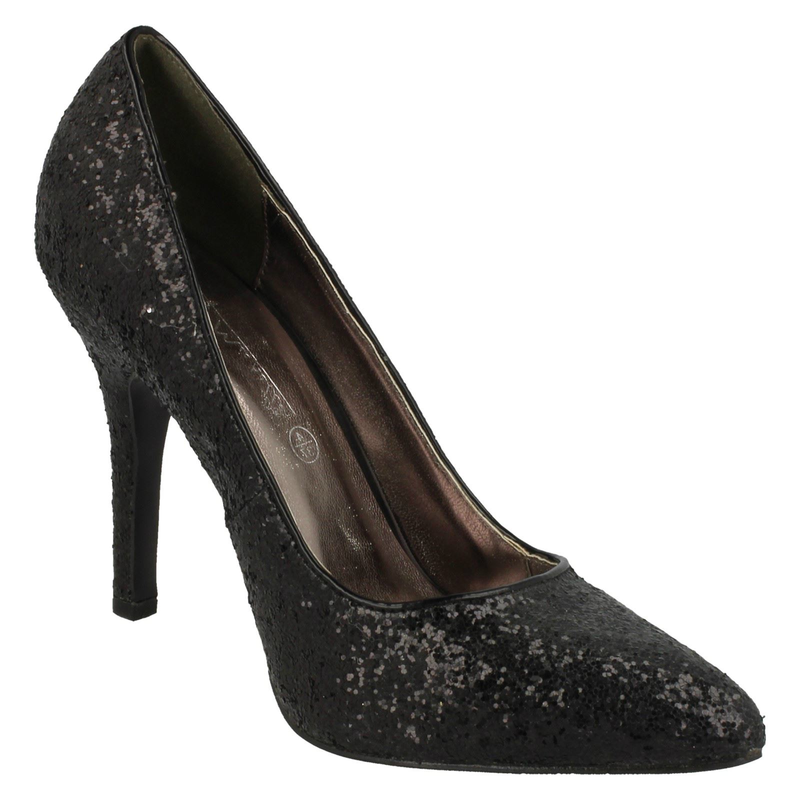 Ladies Anne Michelle Glitter Design Court Shoe - Picture 8 of 28