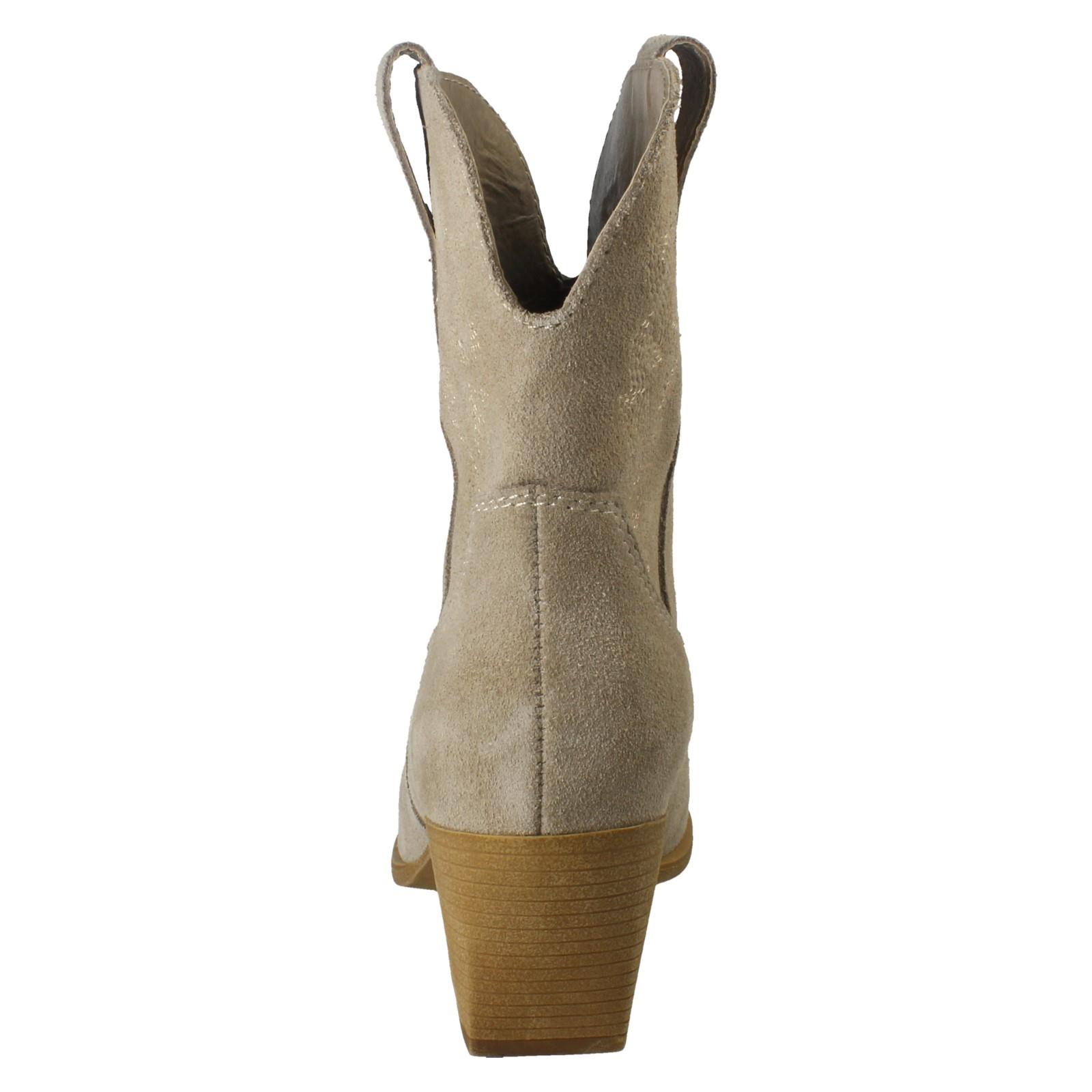 Ladies Spot On Leather Slip On Cowboy Boots F5R1248 - Picture 14 of 28