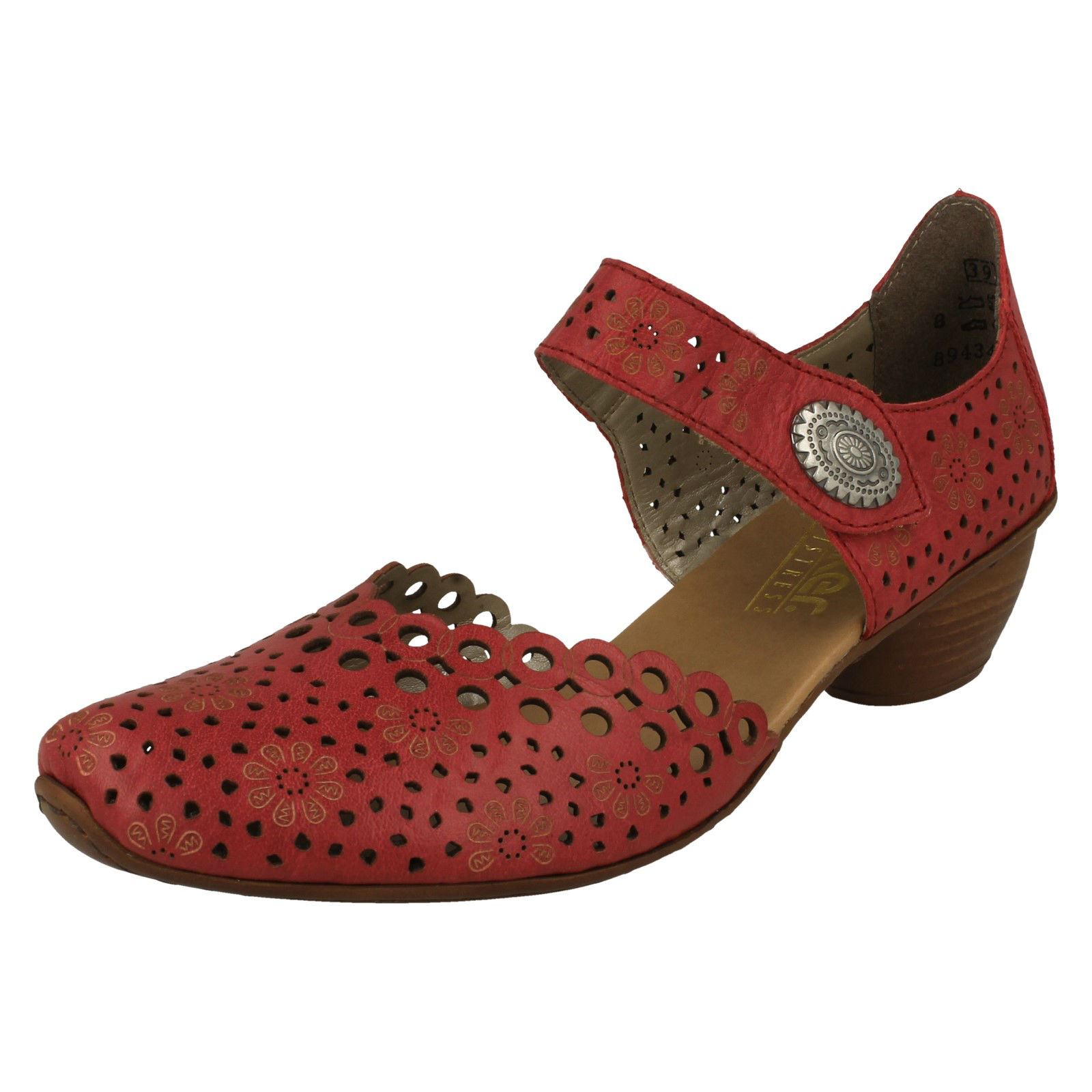 Ladies Rieker Stylish Punched Detailed Summer Shoes 43753 - Picture 20 of 64